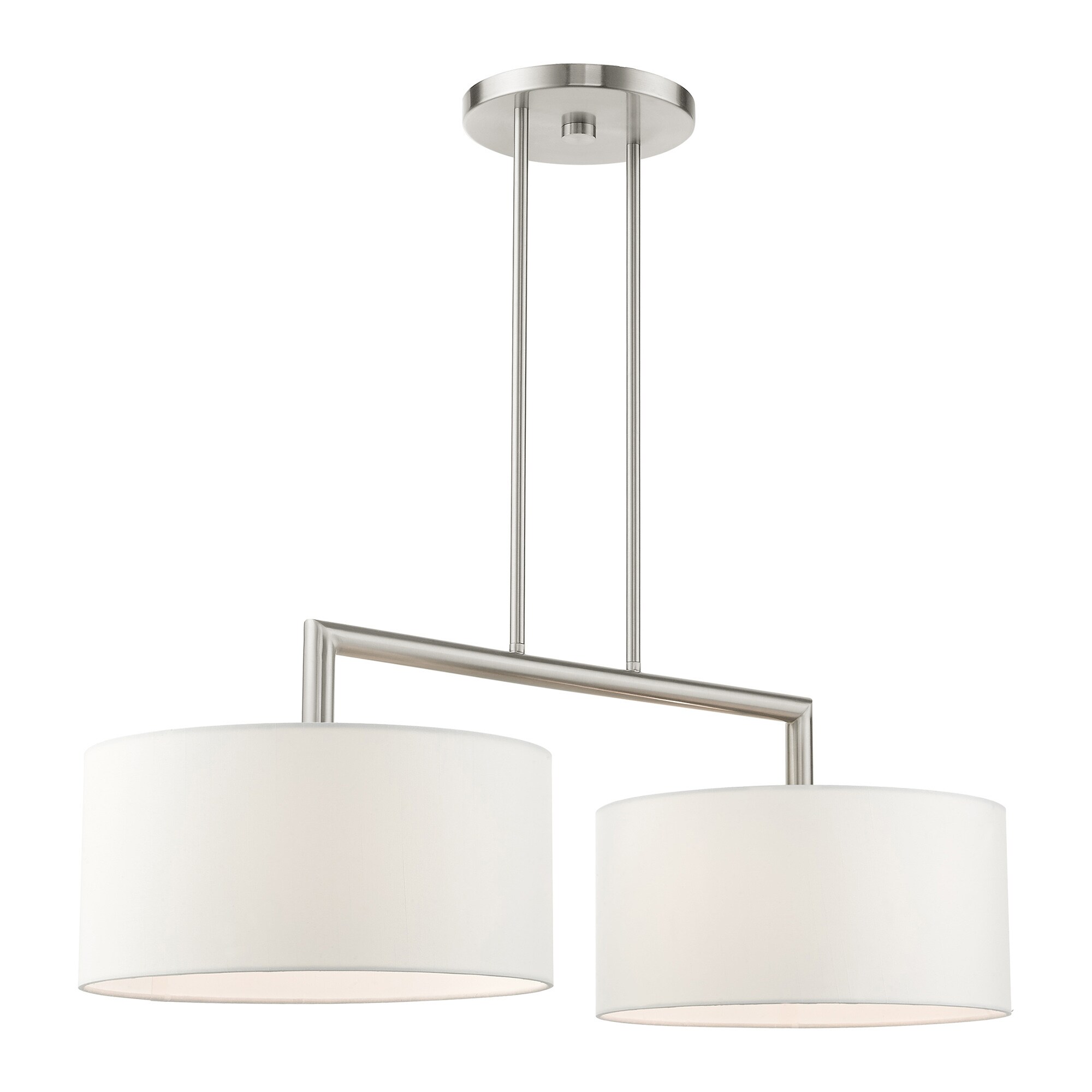 Meridian Brushed Nickel 2-Light Linear Drum Chandelier