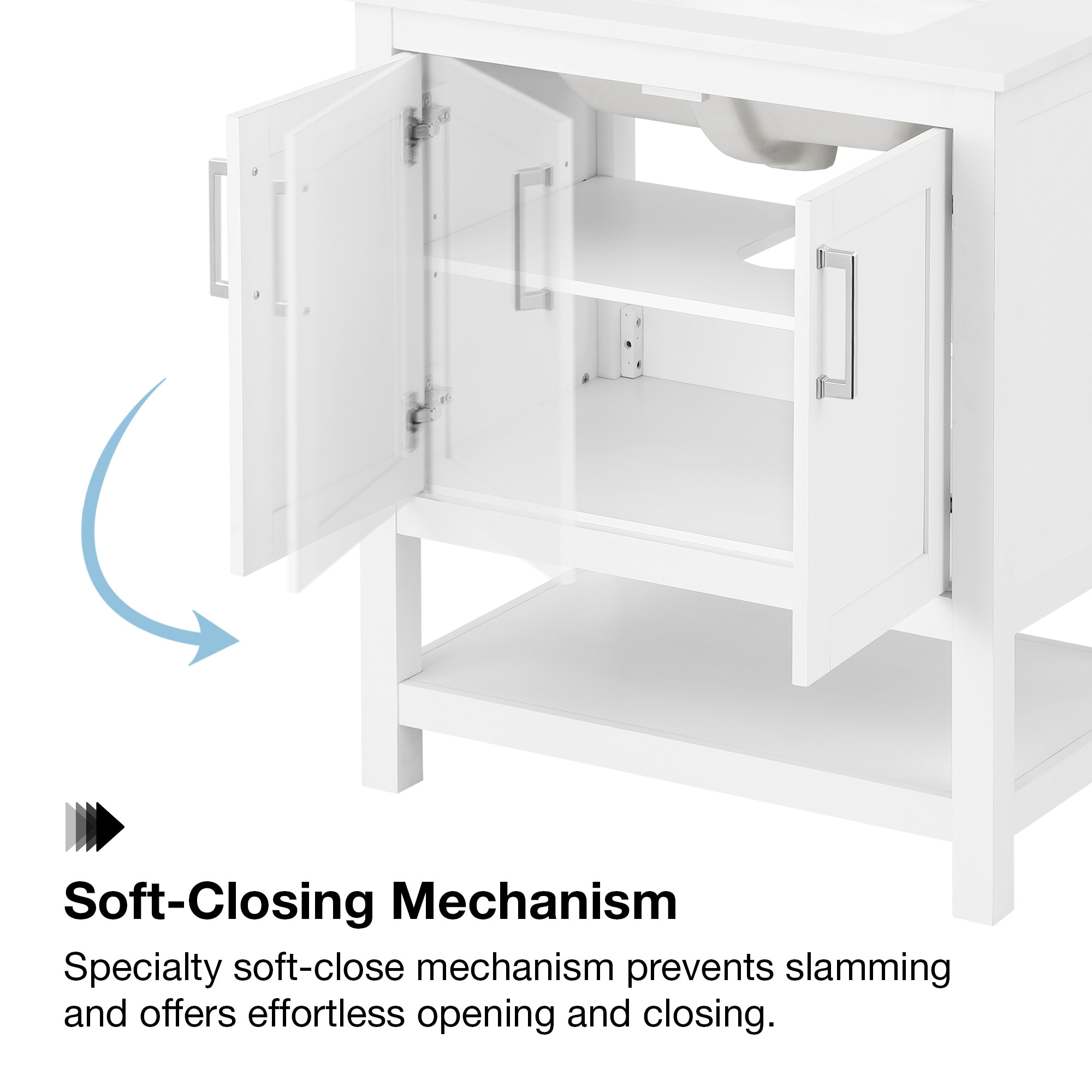 Aoibox 30 in. W White Bathroom Vanity with Single Sink, Combo Cabinet Undermount Sink, Bathroom Storage Cabinet Vanities