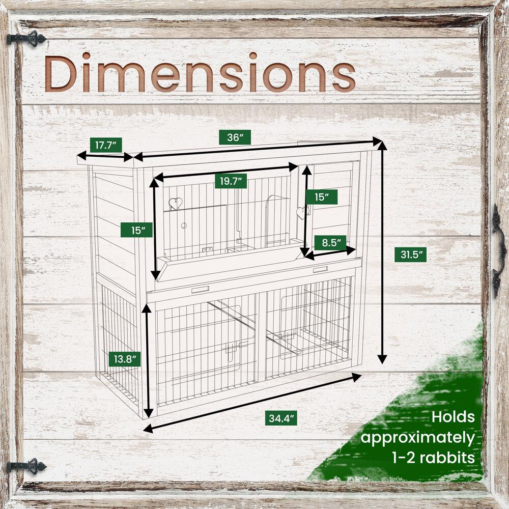 Hanover HANRH0103-GRY Chicken-Coops-Rabbit-Hutches - View #2