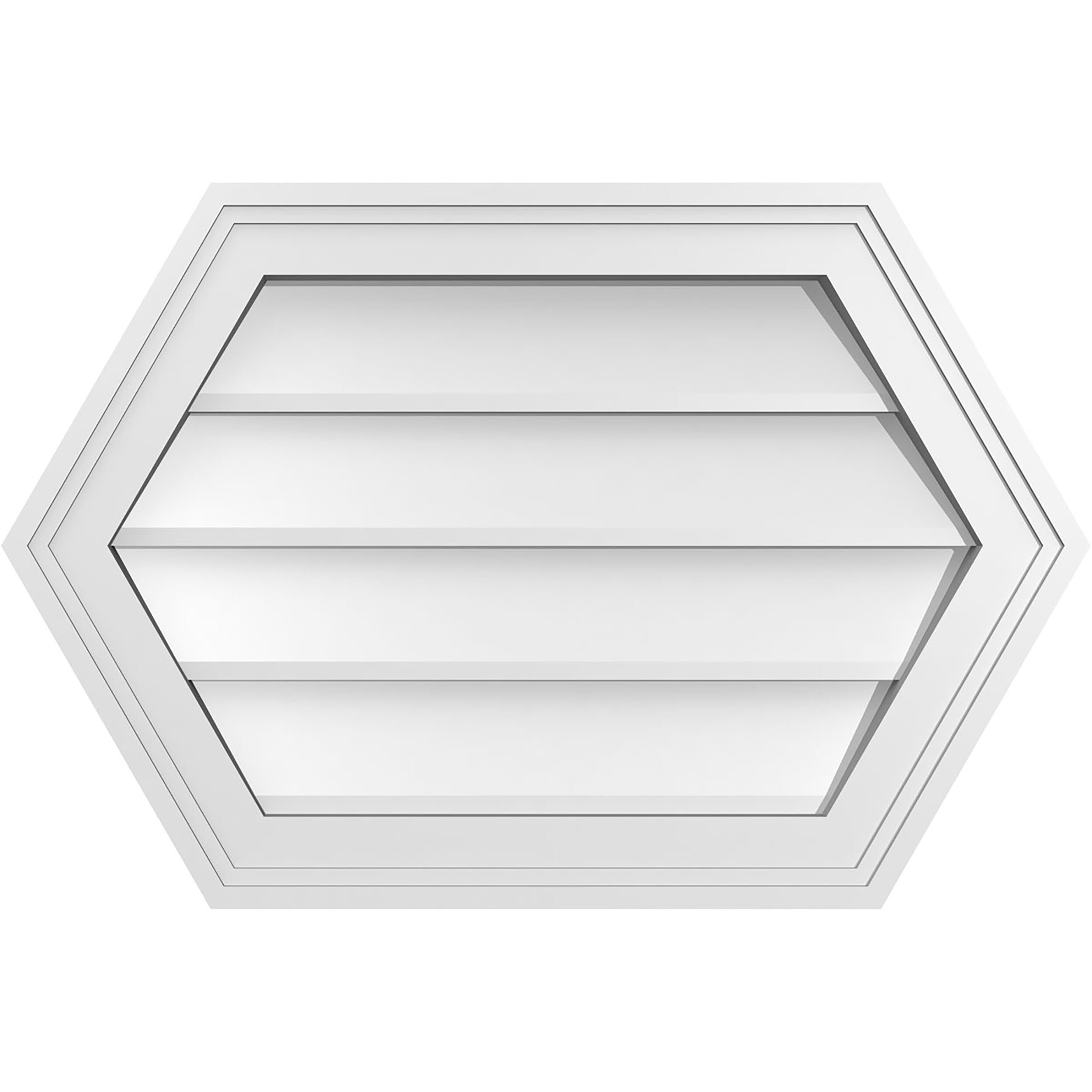 Ekena Millwork GVPHP24X1602SN 24-Inches x 16-Inches Off-white Peaked PVC Gable Louver Vent