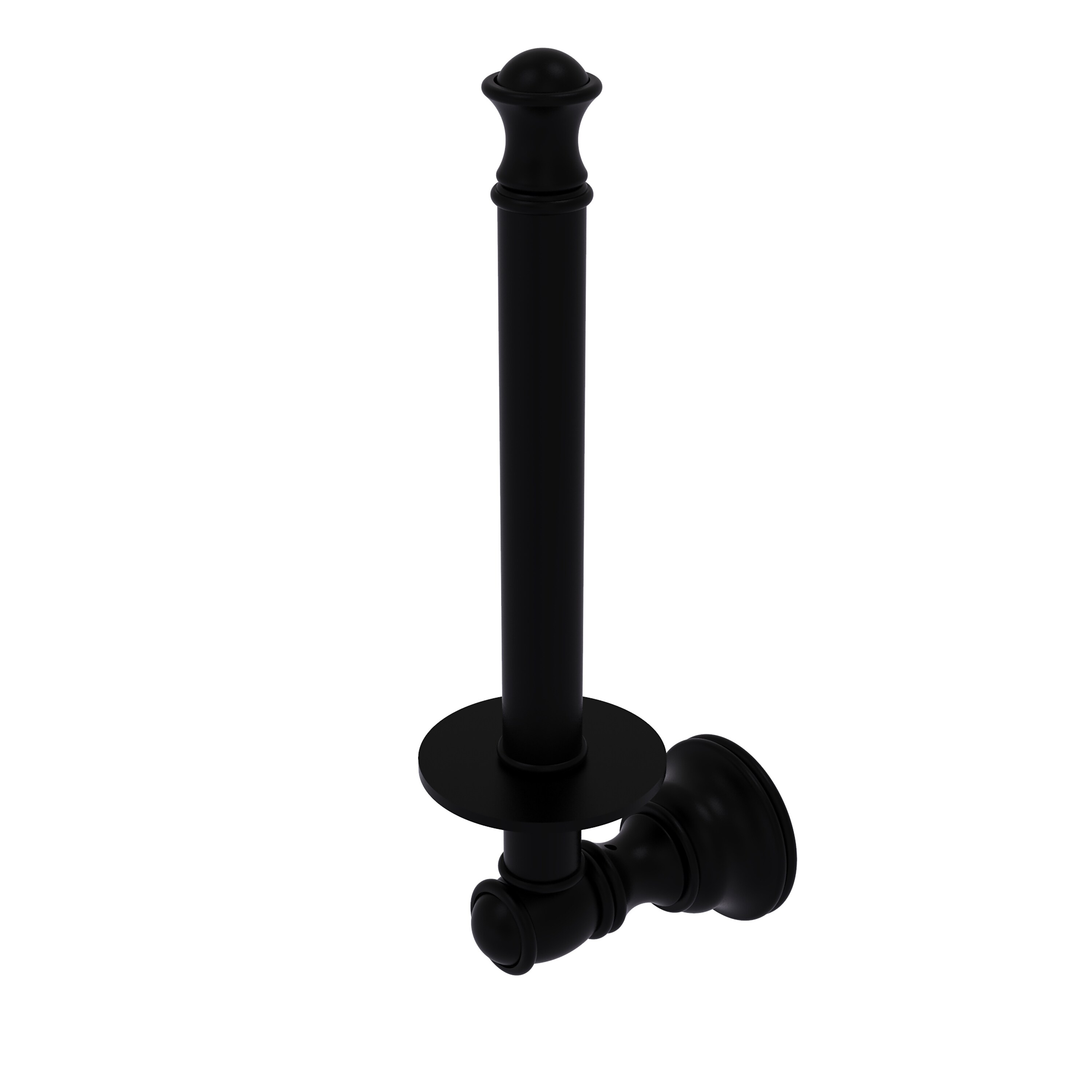 Allied Brass CL-24U-BKM Carolina Matte Black Wall mount Single post Toilet Paper Holder 1 -Rolls
