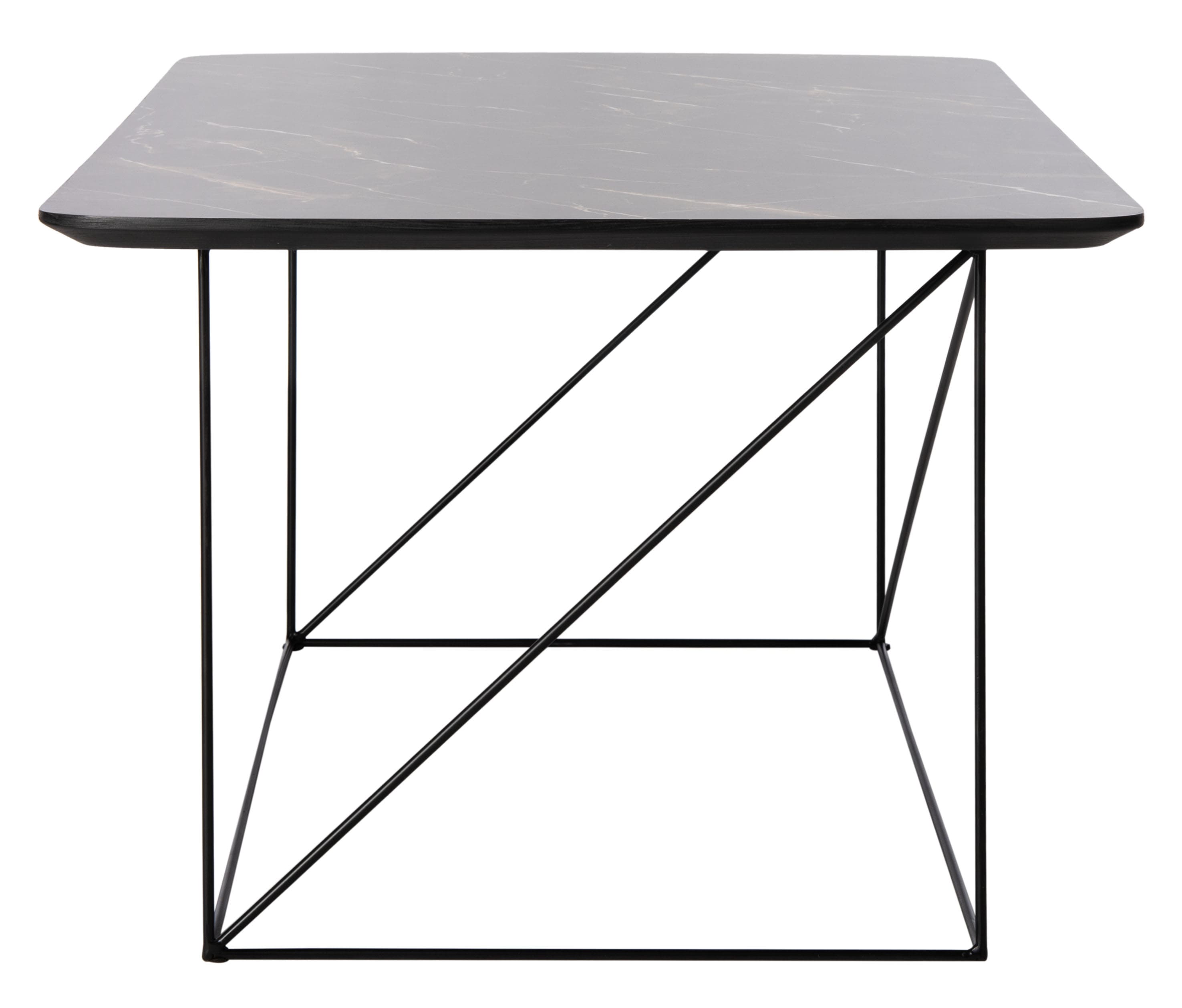 Transitional Black & Gray Rectangular Wood Coffee Table