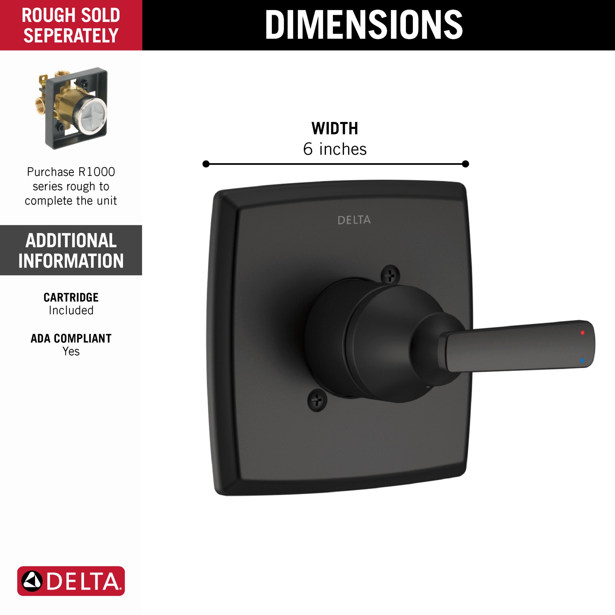 Delta T14064-BL Bath-Shower-Facc - View #3