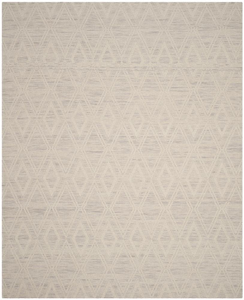 Safavieh MRB312A-8 Marbella Asya 8 x 10 (ft) Loomed Wool Silver/Ivory Rectangular Indoor Abstract Coastal Area rug