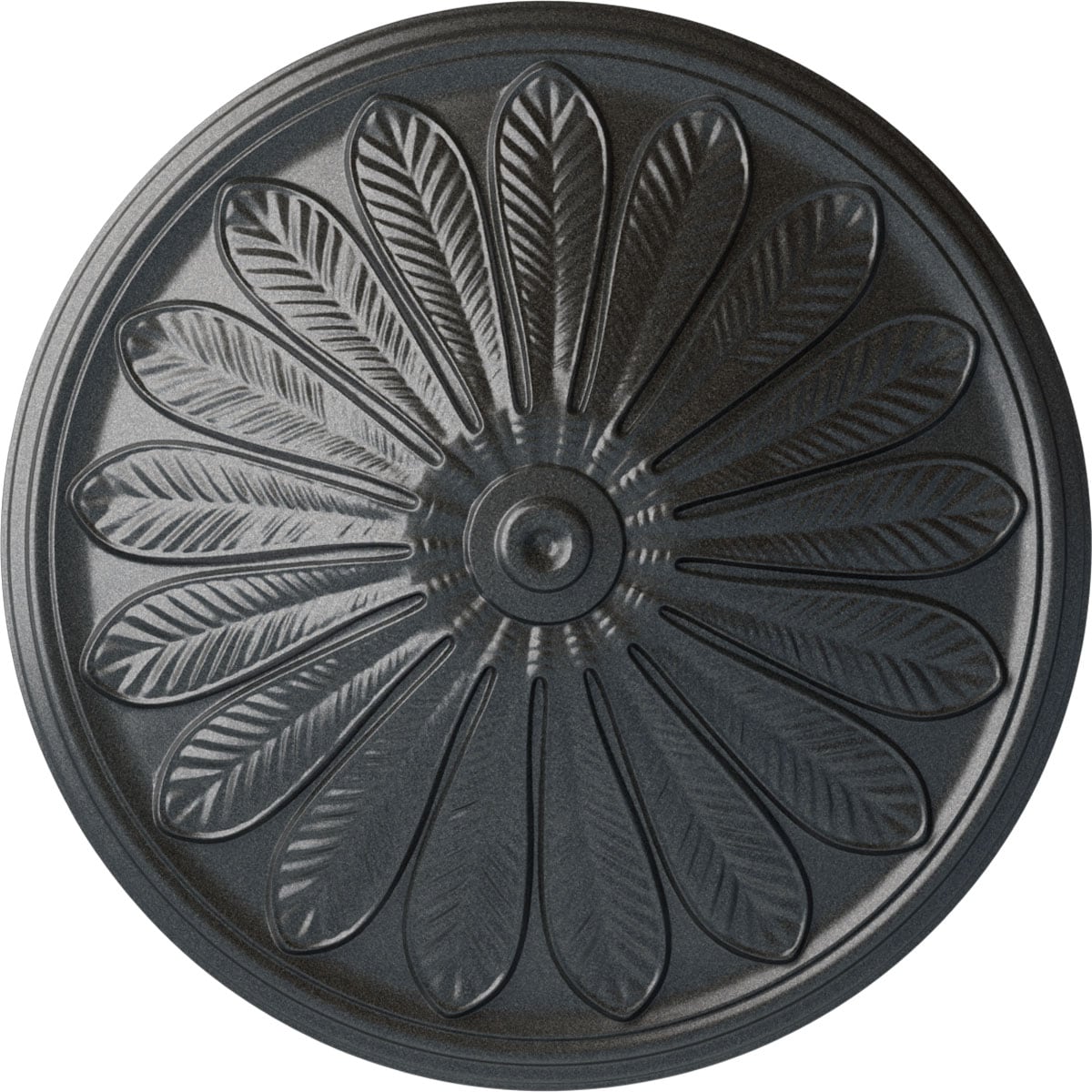Ekena Millwork CM25BRPES Brontes 25.5-in W x 25.5-in L Painted Pewter Polyurethane Whole Ceiling Medallion