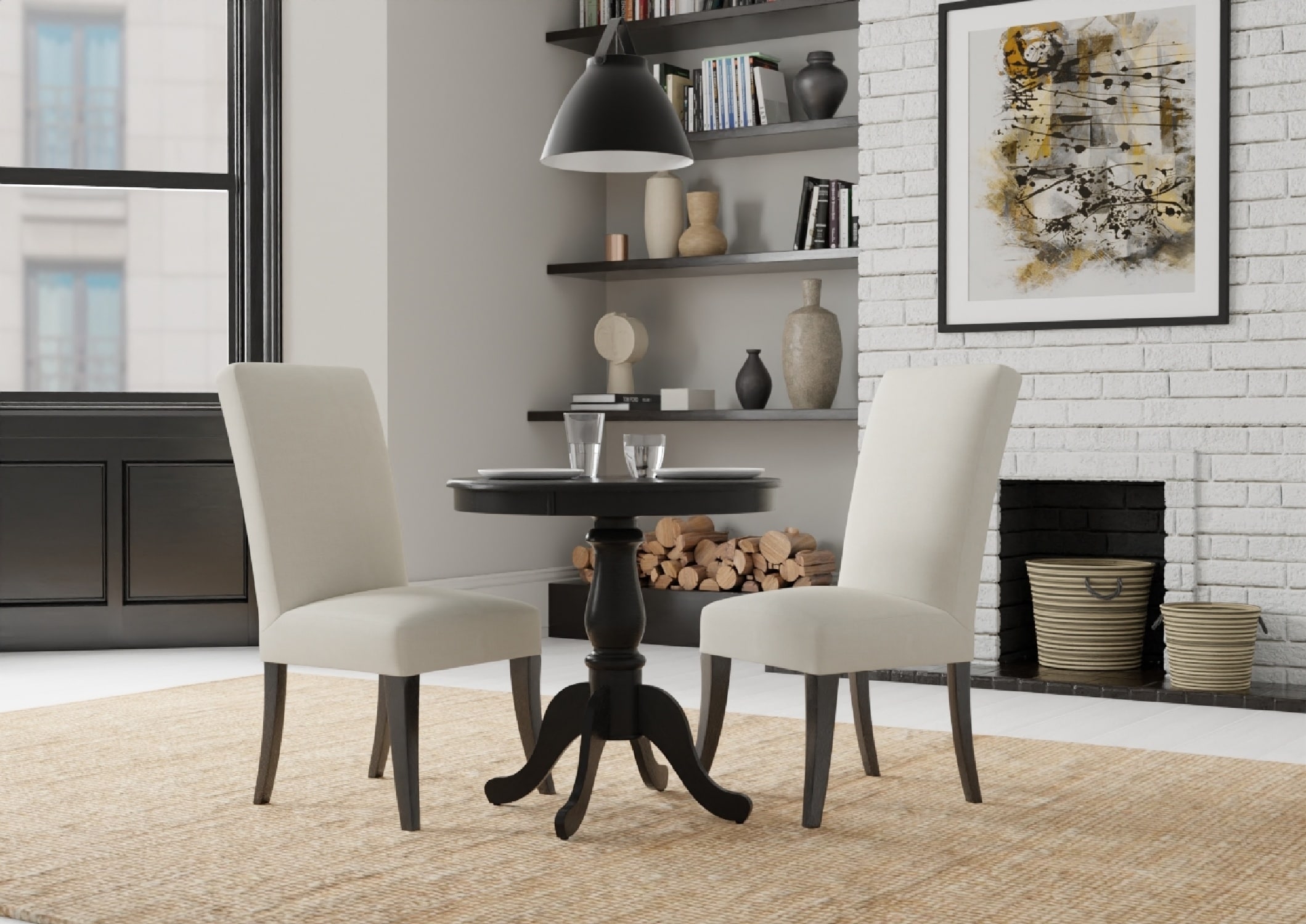 Fairview 30" Dark Wood Round Pedestal Dining Table