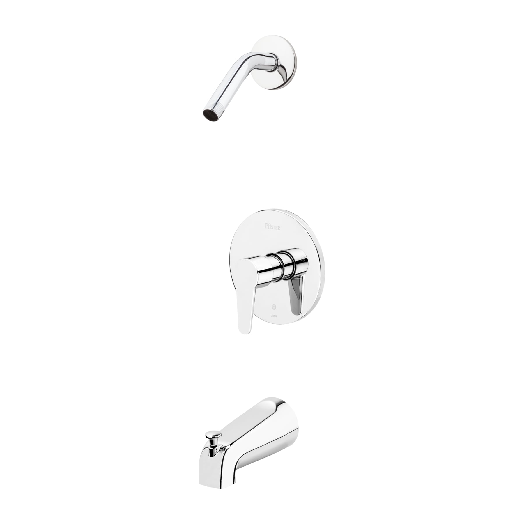 Pfister R89-0700 Pfirst Series Polished chrome 1-handle Sold separately Bathtub and shower Faucet