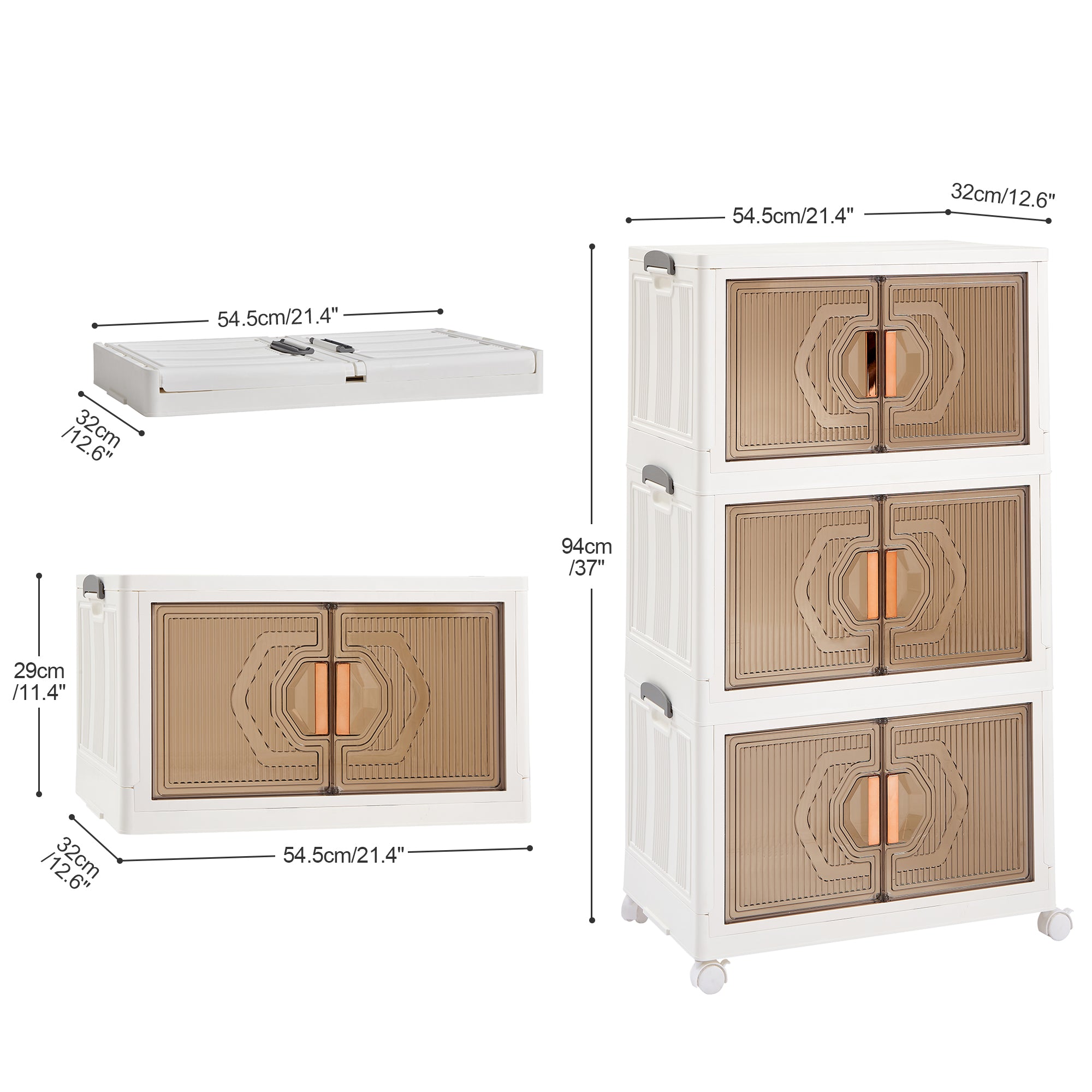 Vecelo LOE-SBWL01-55T3-WHT Bins-Baskets - View #3