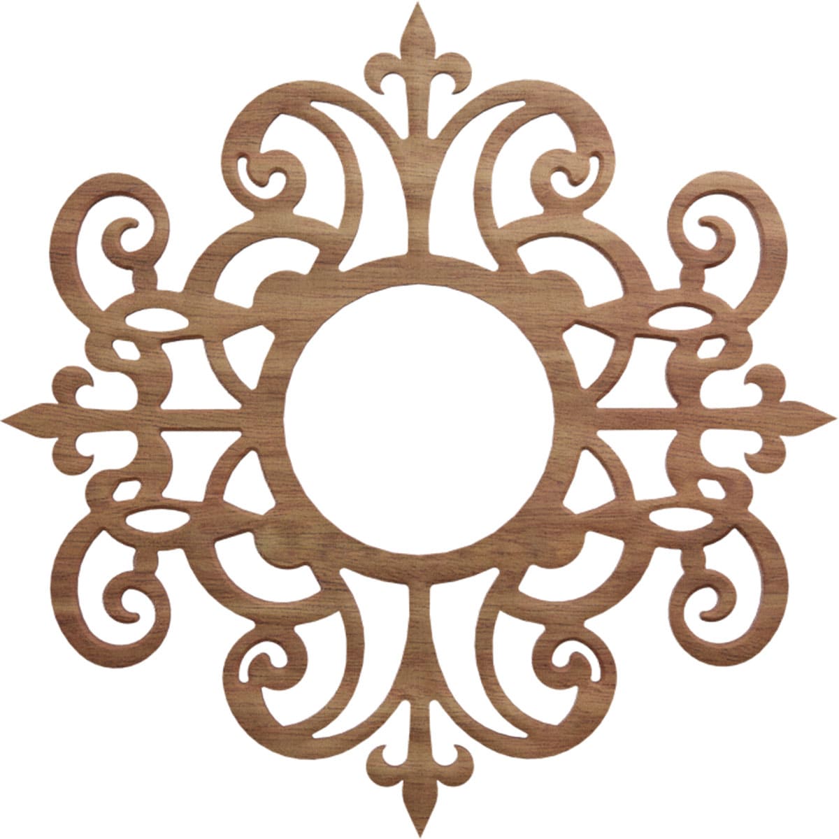 Ekena Millwork CMWP16X16X0250DIWA Dijon Fretwork Pierced 16-in W x 16-in L Victorian Walnut Wood Whole Ceiling Medallion