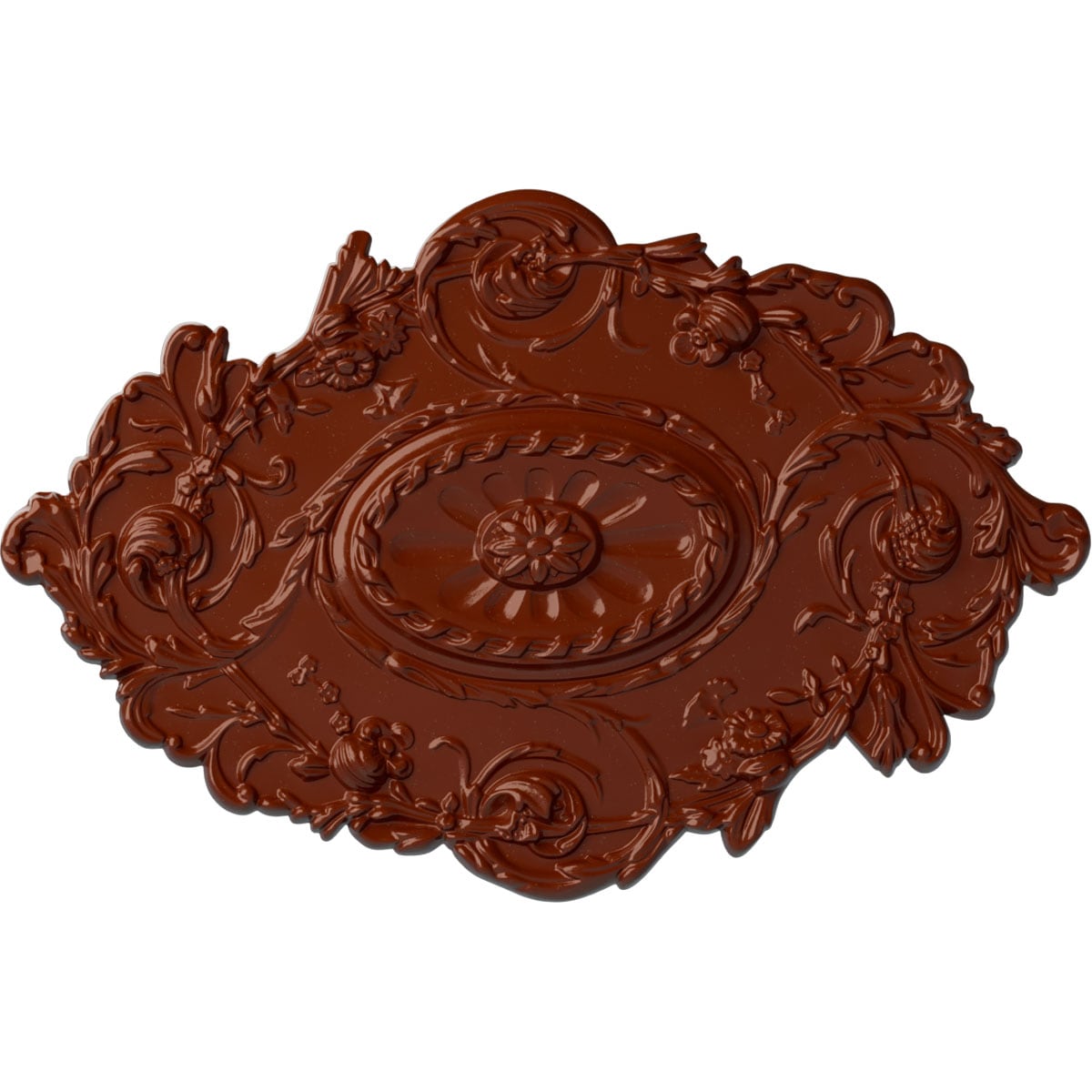 Ekena Millwork CM30SGFIF Strasbourg 20-in W x 30.5-in L Painted Firebrick Polyurethane Whole Ceiling Medallion