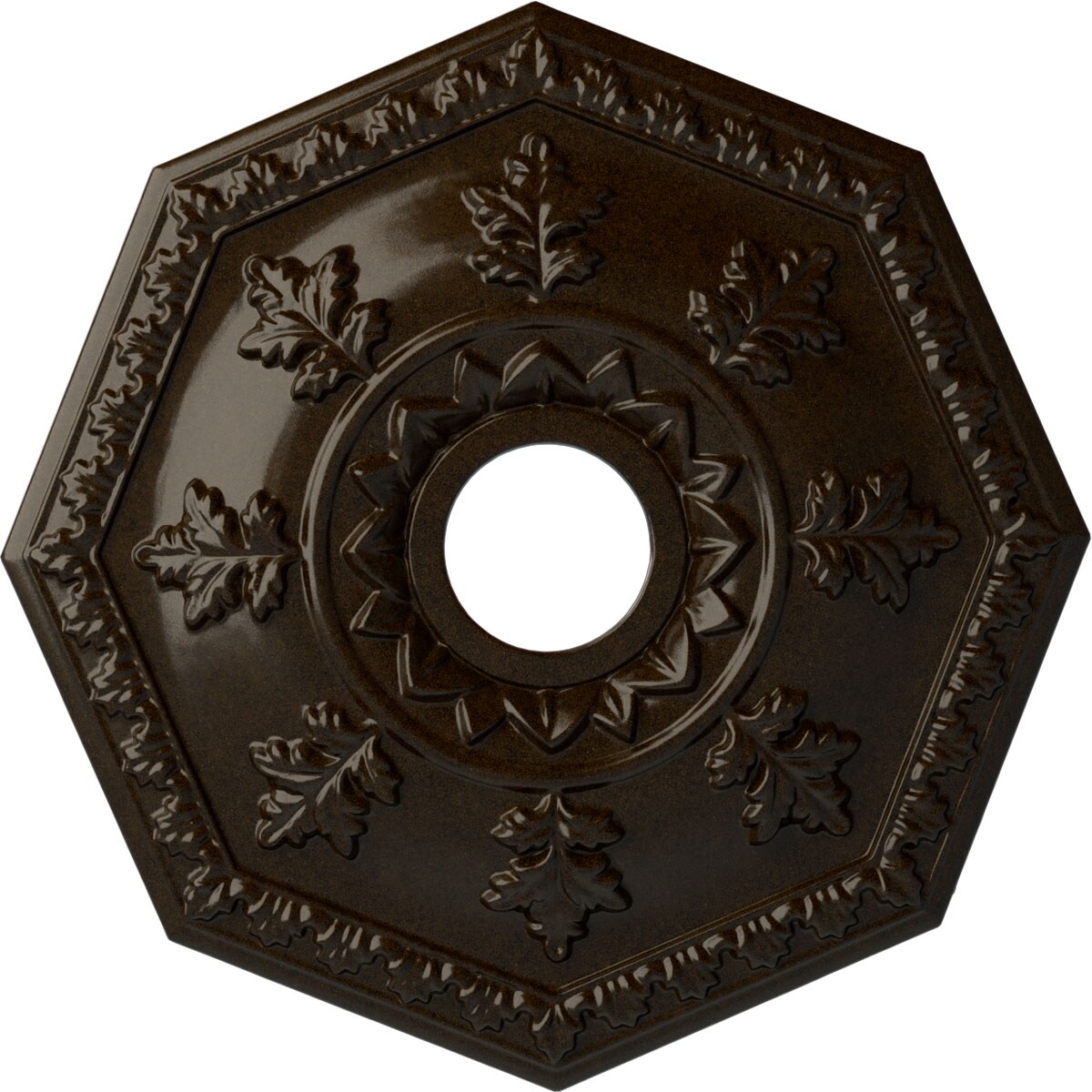 Ekena Millwork CM18NTBZS Nottingham 18-in W x 18-in L Painted Bronze Polyurethane Whole Ceiling Medallion