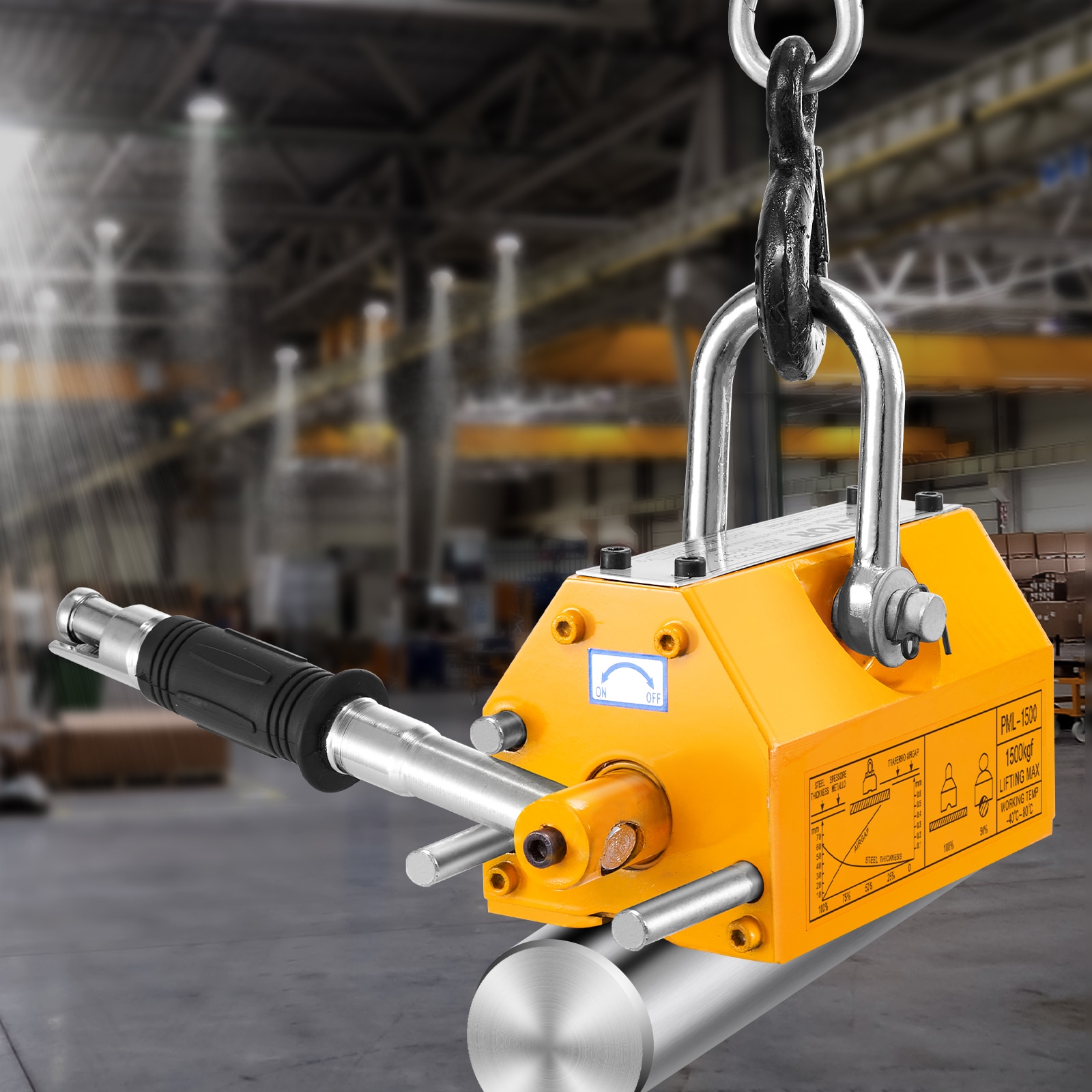 VEVOR Magnetic Lifter, 3300Lbs/1500Kg Pulling Capacity, 2.5 Safety Factor, Neodymium and Steel, Lifting Magnet with Release, Permanent Lift Magnets, Heavy Duty Magnet For Hoist, Shop Crane, Block, Board YCXU1500KGN42GXLAV0 Sansujyuku sansujyuku.com