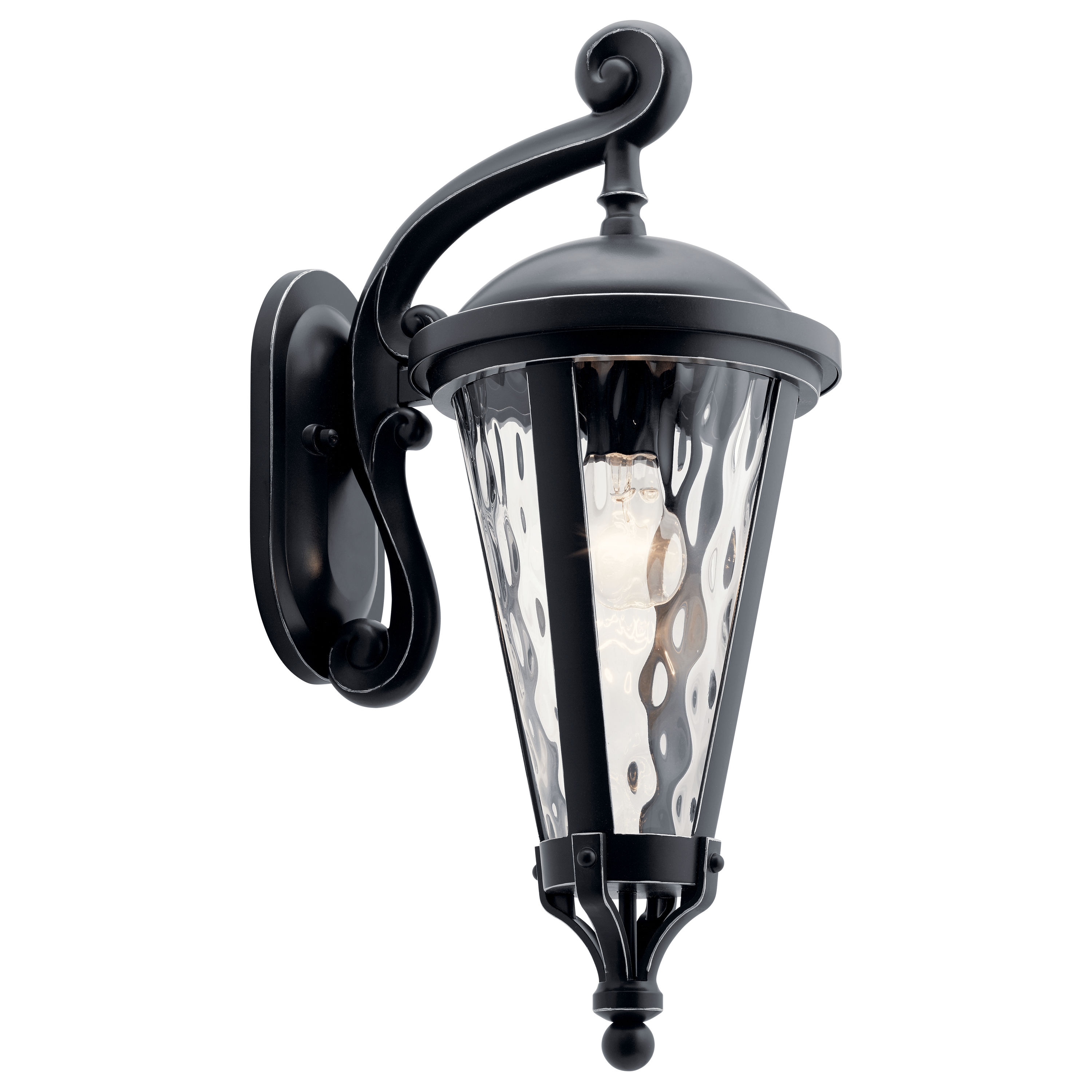 Kichler 49234BSL Cresleigh 1 -Light 22-in H Black Hardwired Outdoor Wall Light