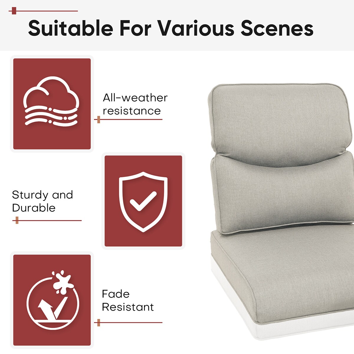 Rilyson FSZBDXL006-2 Patio-Furniture-Cushions - View #8