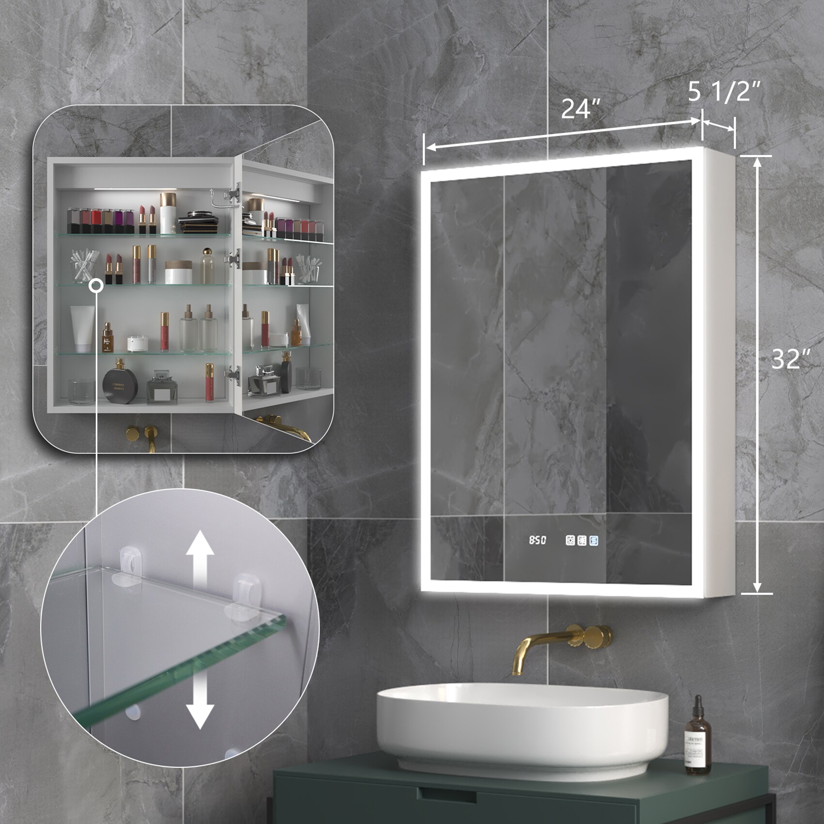 ExBrite EXMC2430V8RX Bathroom-Medicine-Cabinets - View #3