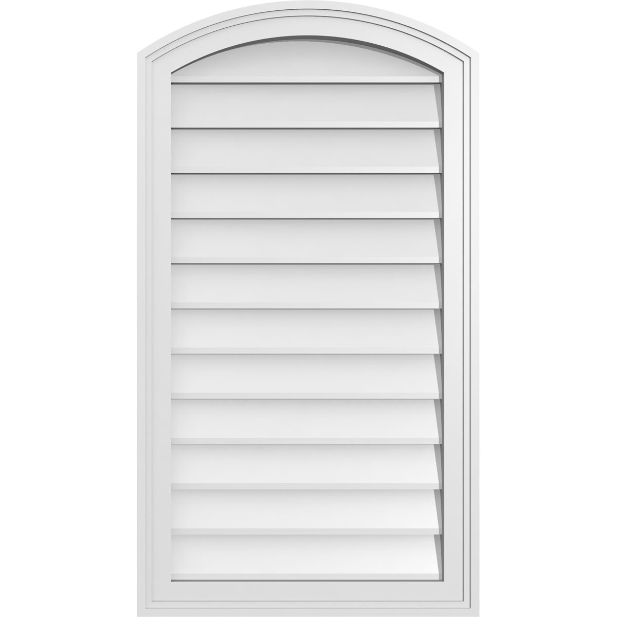 Ekena Millwork GVPAR20X3602SN 20-Inches x 36-Inches Off-white Round top PVC Gable Louver Vent