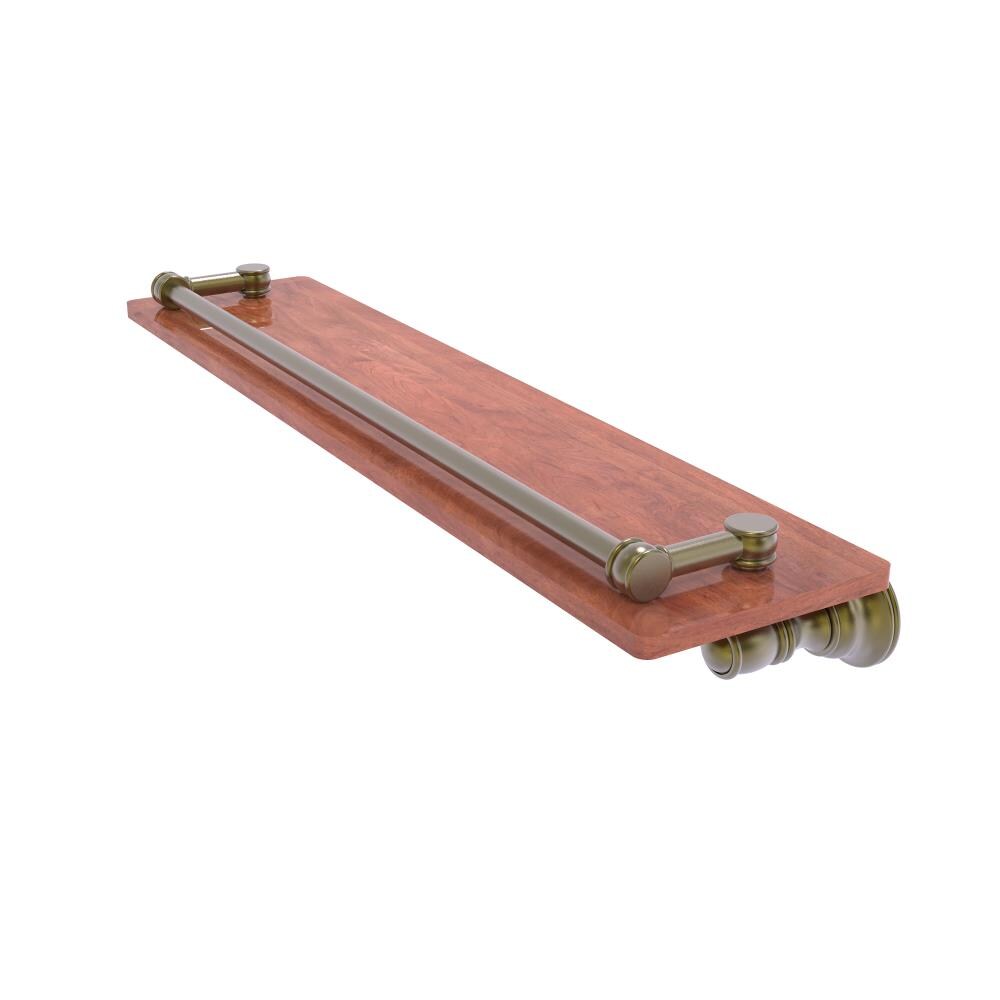 Allied Brass CL-1-22-GAL-IRW-ABR Carolina Antique Brass Wall mount Bathroom Shelf ( 22-in x 3.3-in x 5-in )