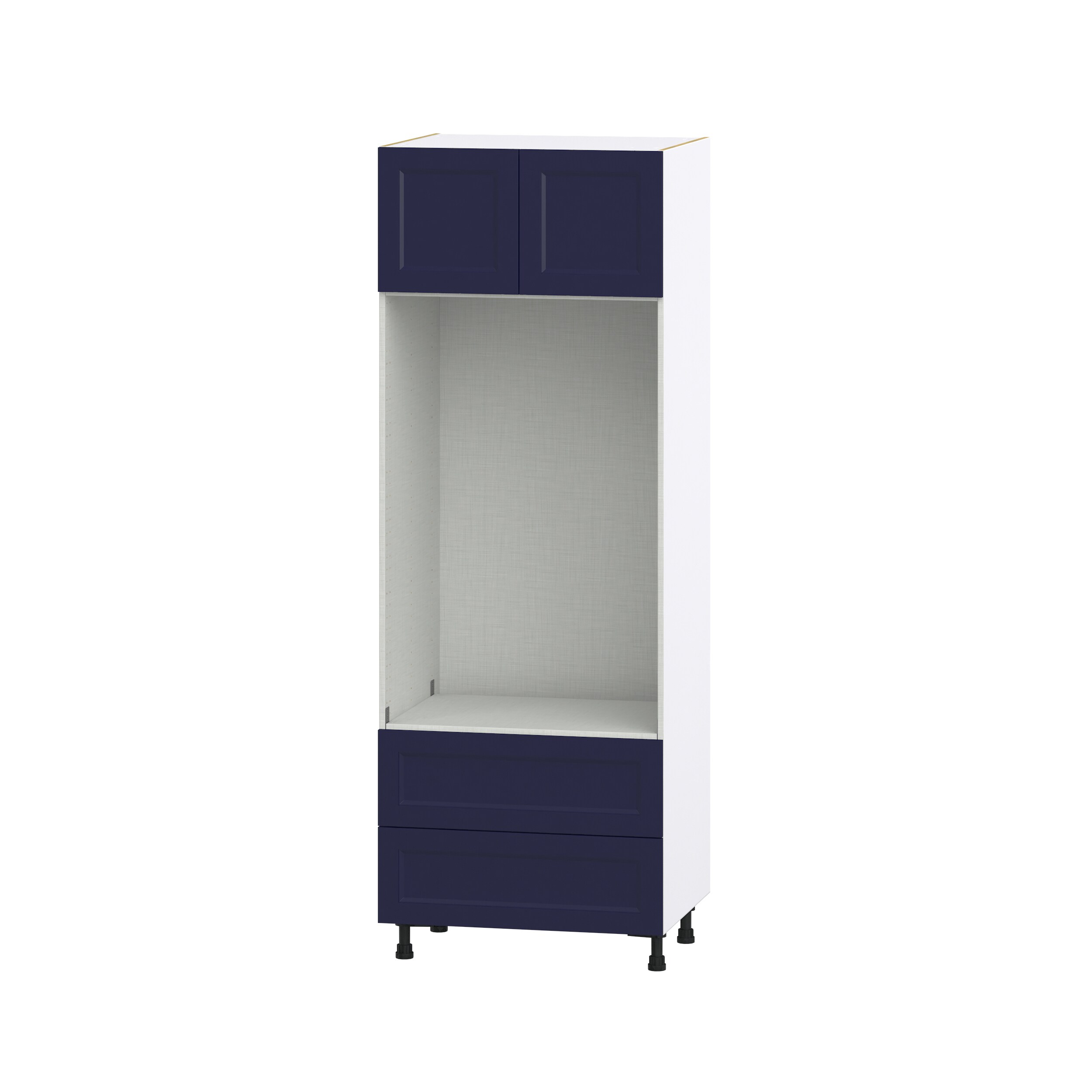 Hugo&Borg DSTMO2DA3084.5-LO Lorette 30-in W x 84.5-in H x 24-in D Navy Blue 2 -Drawers Microwave Pantry Fully assembled Cabinet (Recessed Panel Shaker)