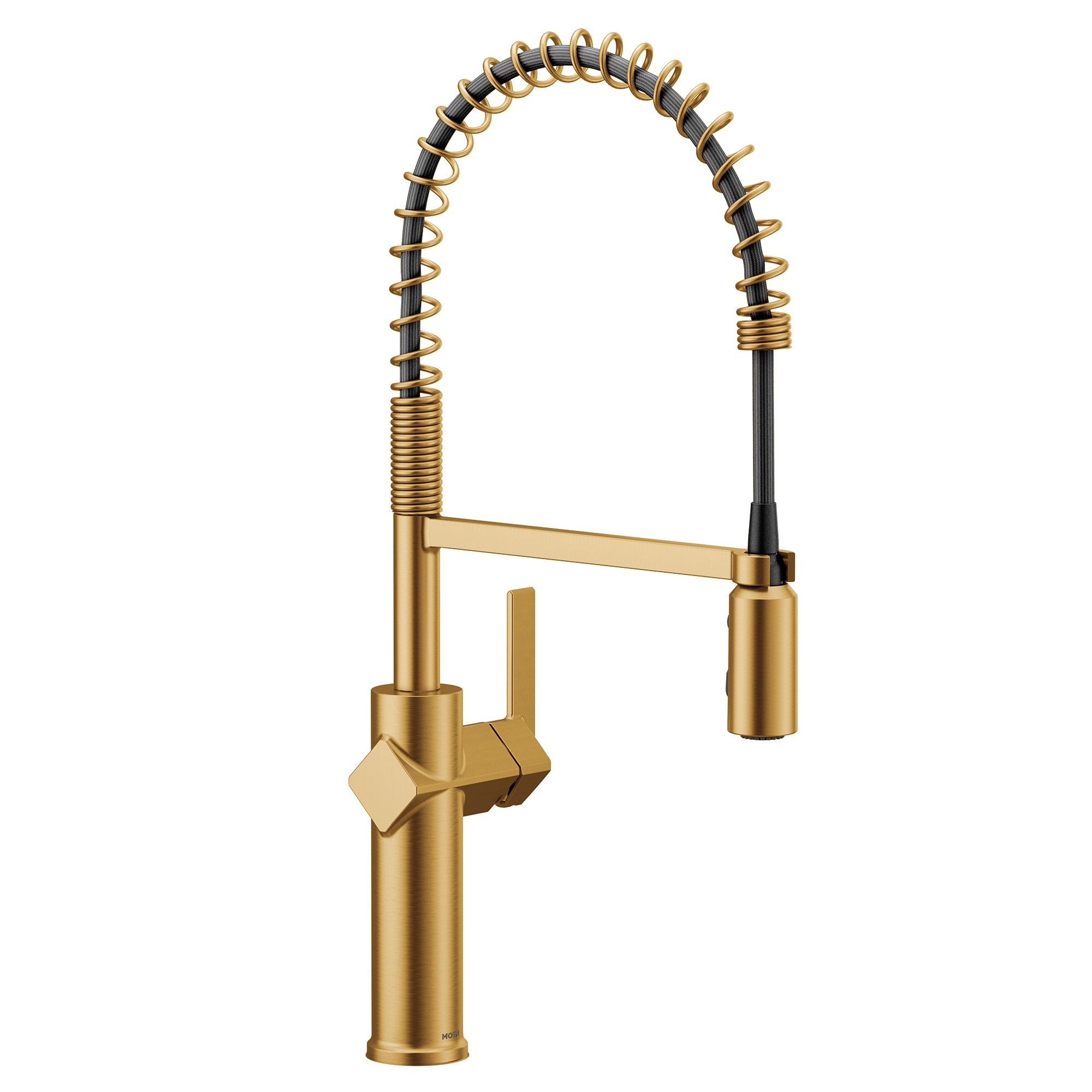 Moen Joric Brushed Gold Single Handle Pull-down Kitchen Faucet with Sprayer  (Deck Plate Included) 87580BG at Lowes.com