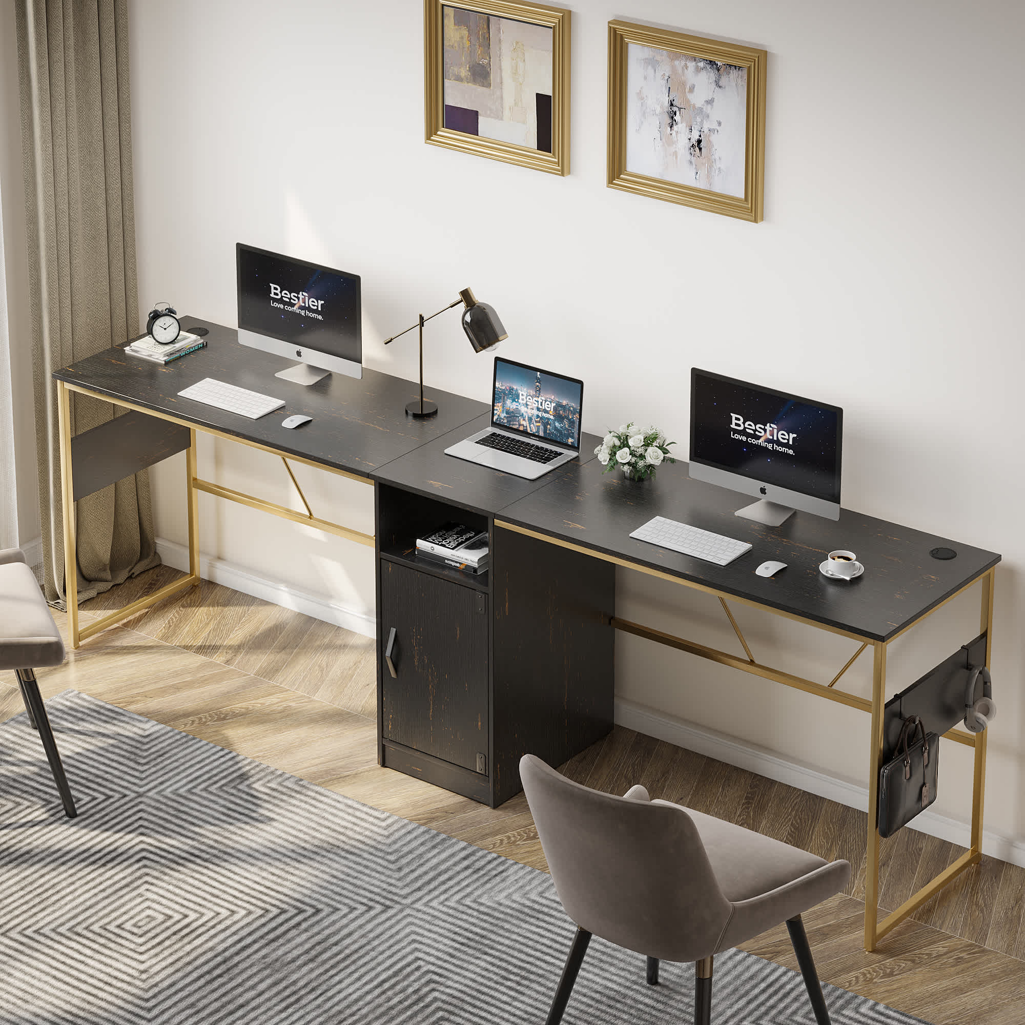 Bestier LOW-D385R-GBLK desks - View #5