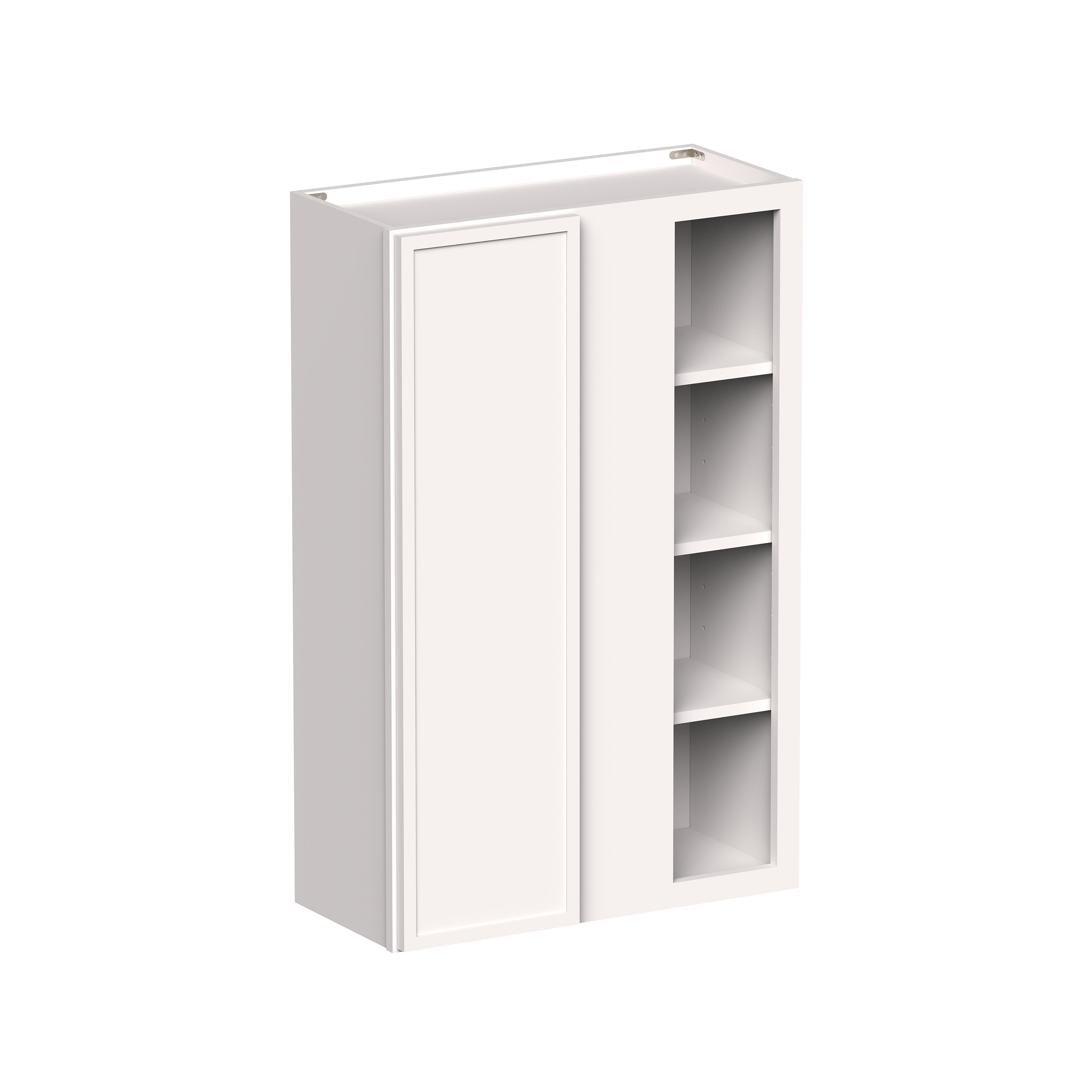 CASAINC 27 in. W x 12 in. D x 42 in. H Plywood Ready to Assemble Corner Wall Kitchen Cabinet in Snow White Full Overlay Design