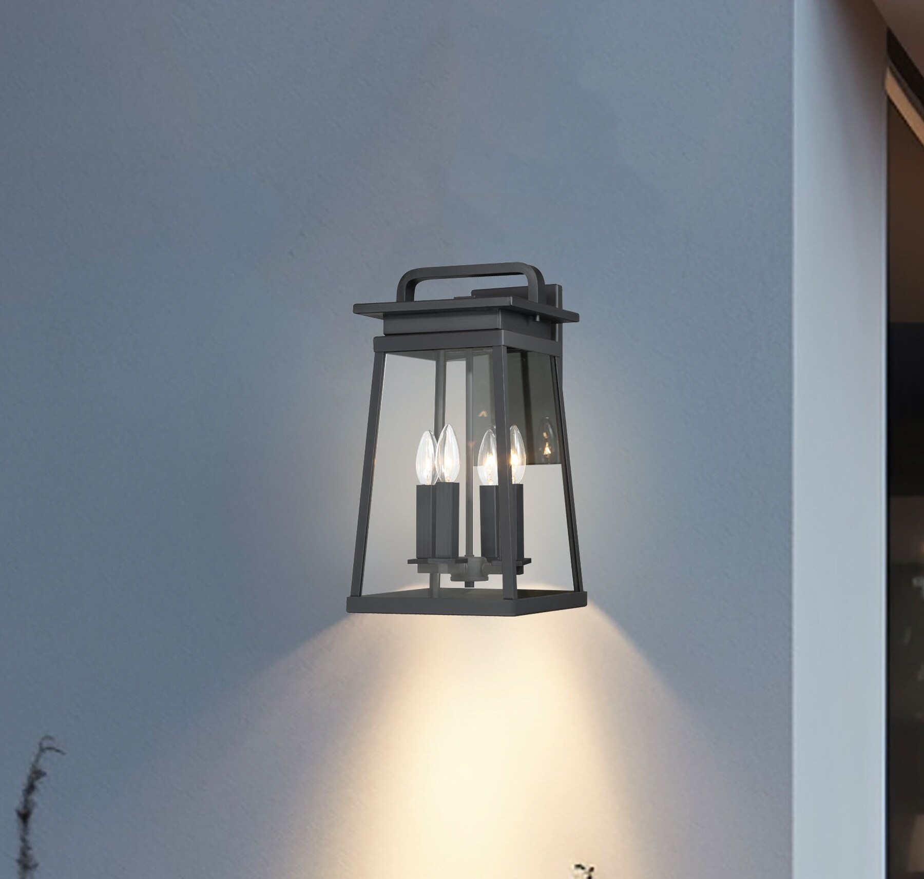 The Great Outdoors 73215-66A Isla Vista 4 -Light 30-in H Matte Black Hardwired Outdoor Wall Light