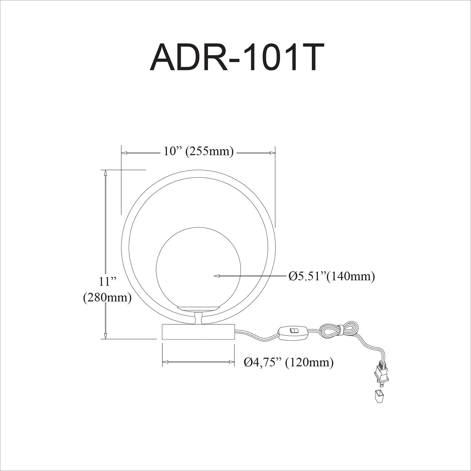 Dainolite ADR-101T-PC Table-Lamps - View #2