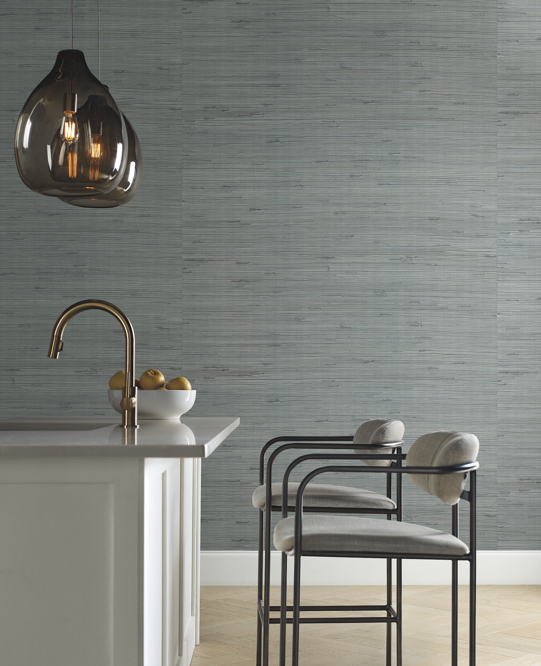 York Wallcoverings OS4325 Modern Nature 2nd Edition 72-Sq. Feet Silver Grasscloth Grasscloth Unpasted Wallpaper