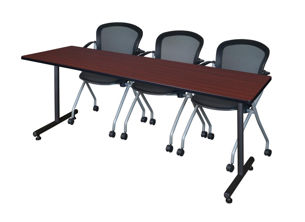 Regency MKTRCT8424MH23BK Training Brown 4-Person Training Table (84-in W x 29-in H)