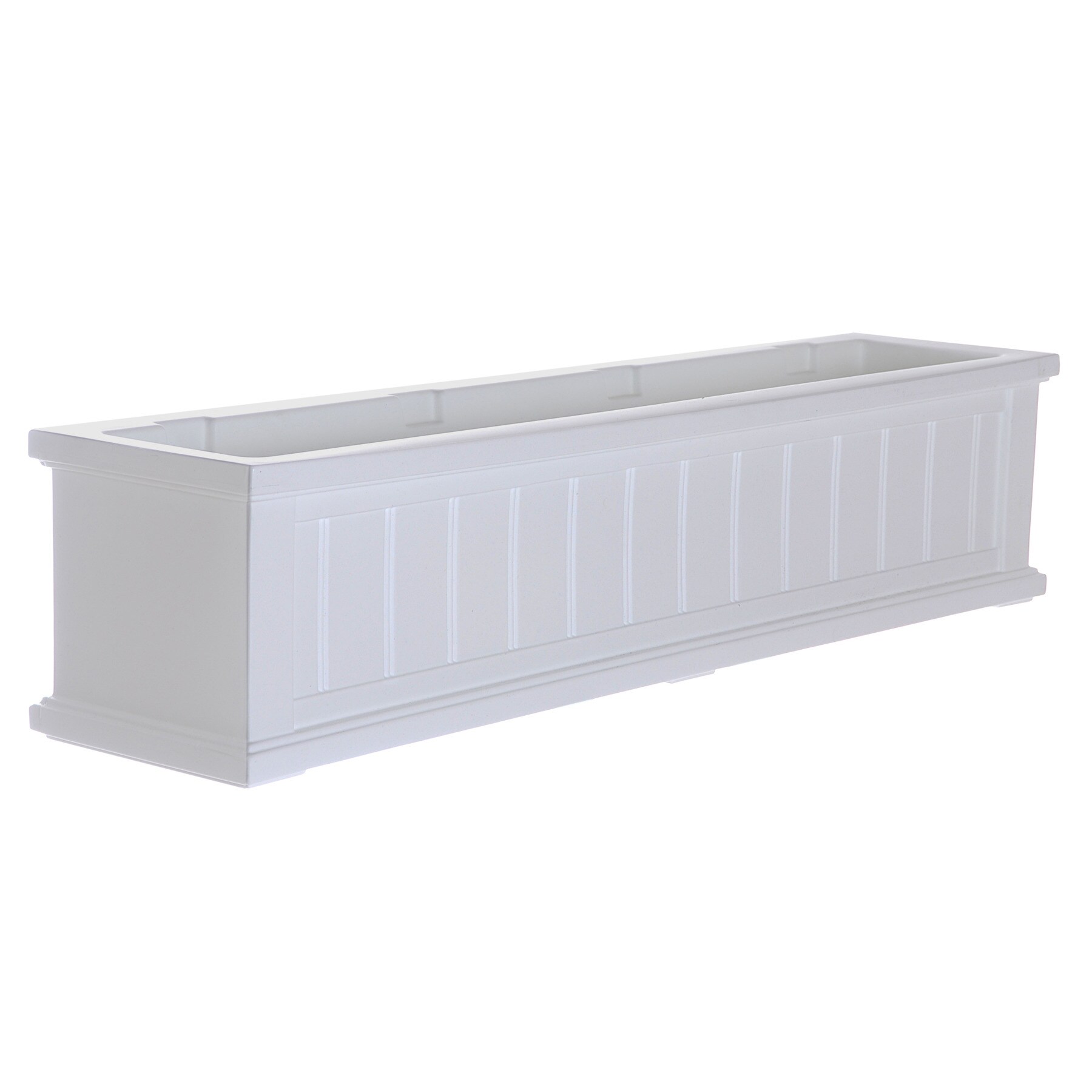 Cape Cod 48" White Polyethylene Self-Watering Window Box Planter