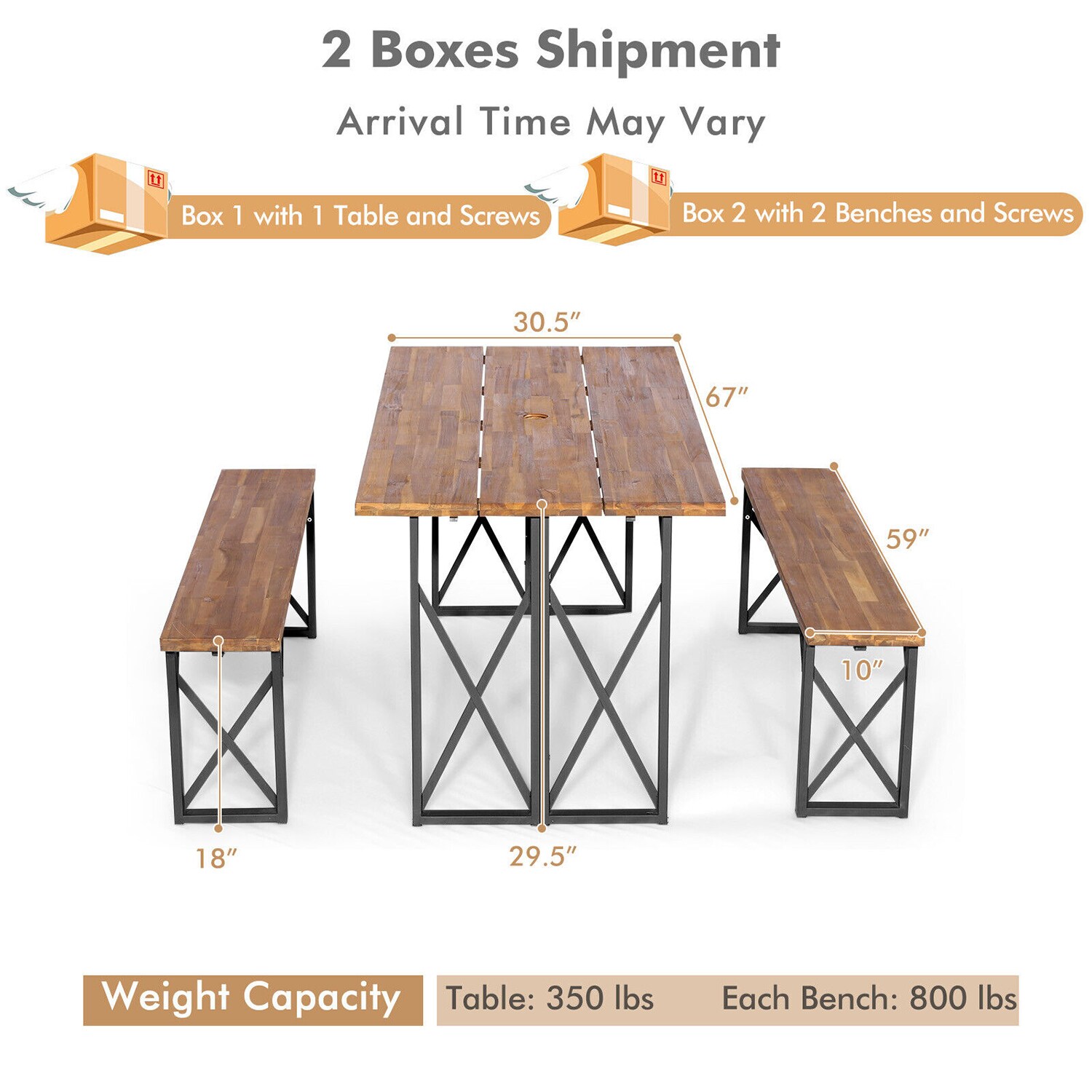 WELLFOR KC-HGY-55469+ Picnic-Tables - View #5