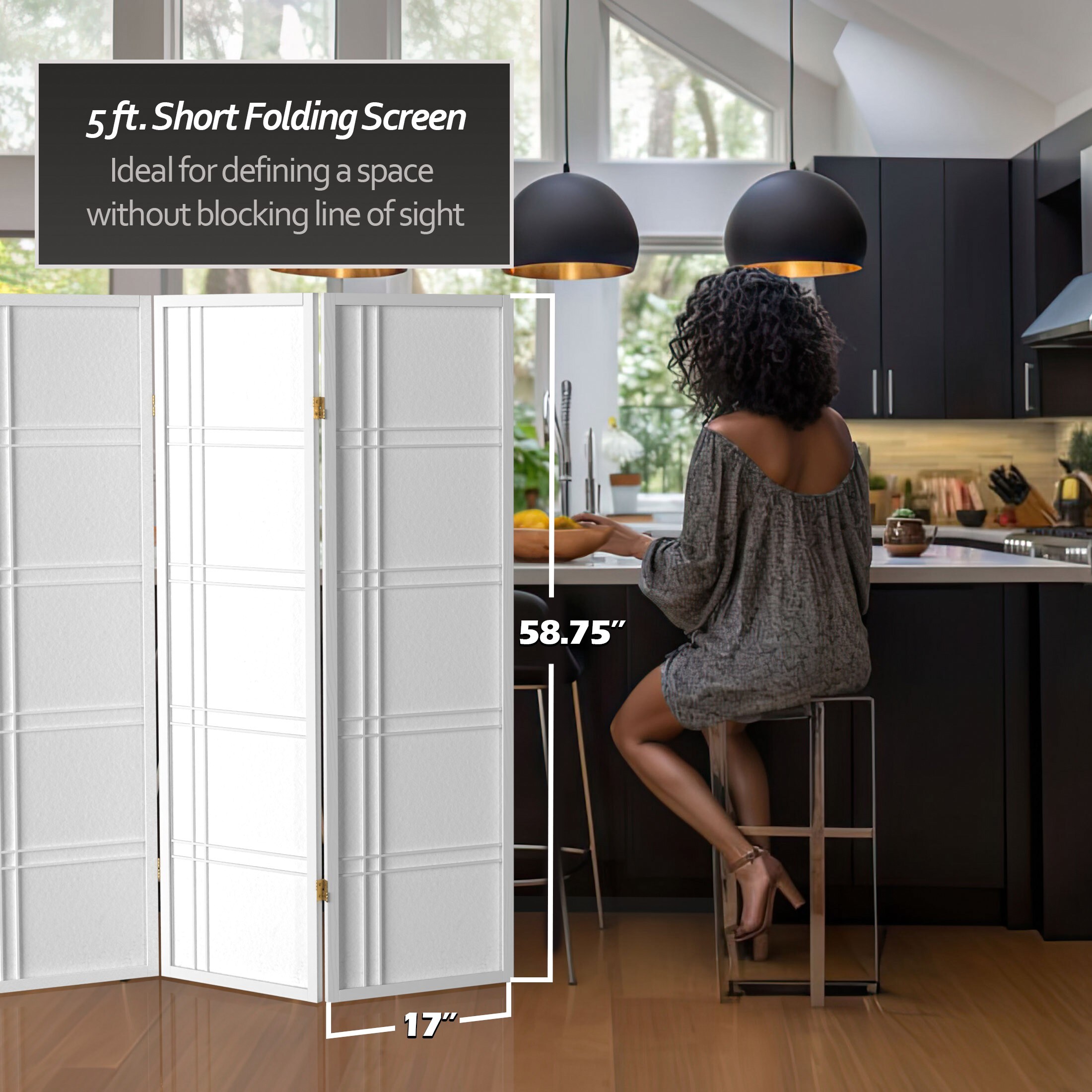 Oriental Furniture DC60-WHT-3P Indoor-Privacy-Screens - View #4