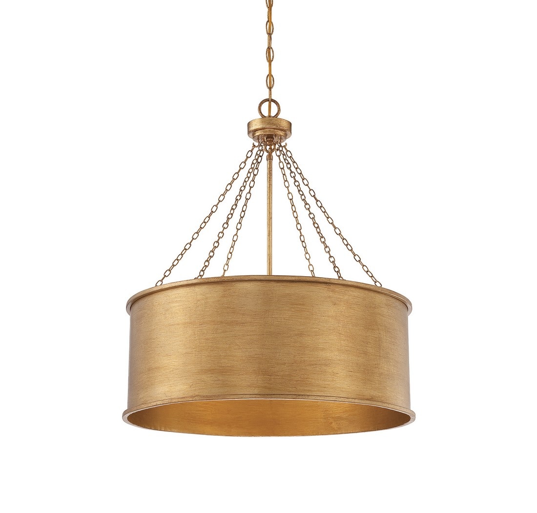 Rochester Elegance 6-Light Drum Pendant in Gold Patina Finish