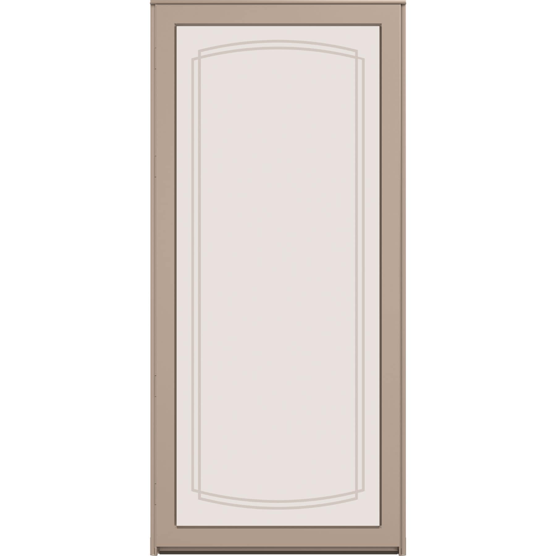 LARSON 15014092 60MT Maximum View 36-in x 81-in Sandstone Aluminum Reversible Hinge Storm Door Full-view Beveled Glass with Interchangeable Screen ( No handle )