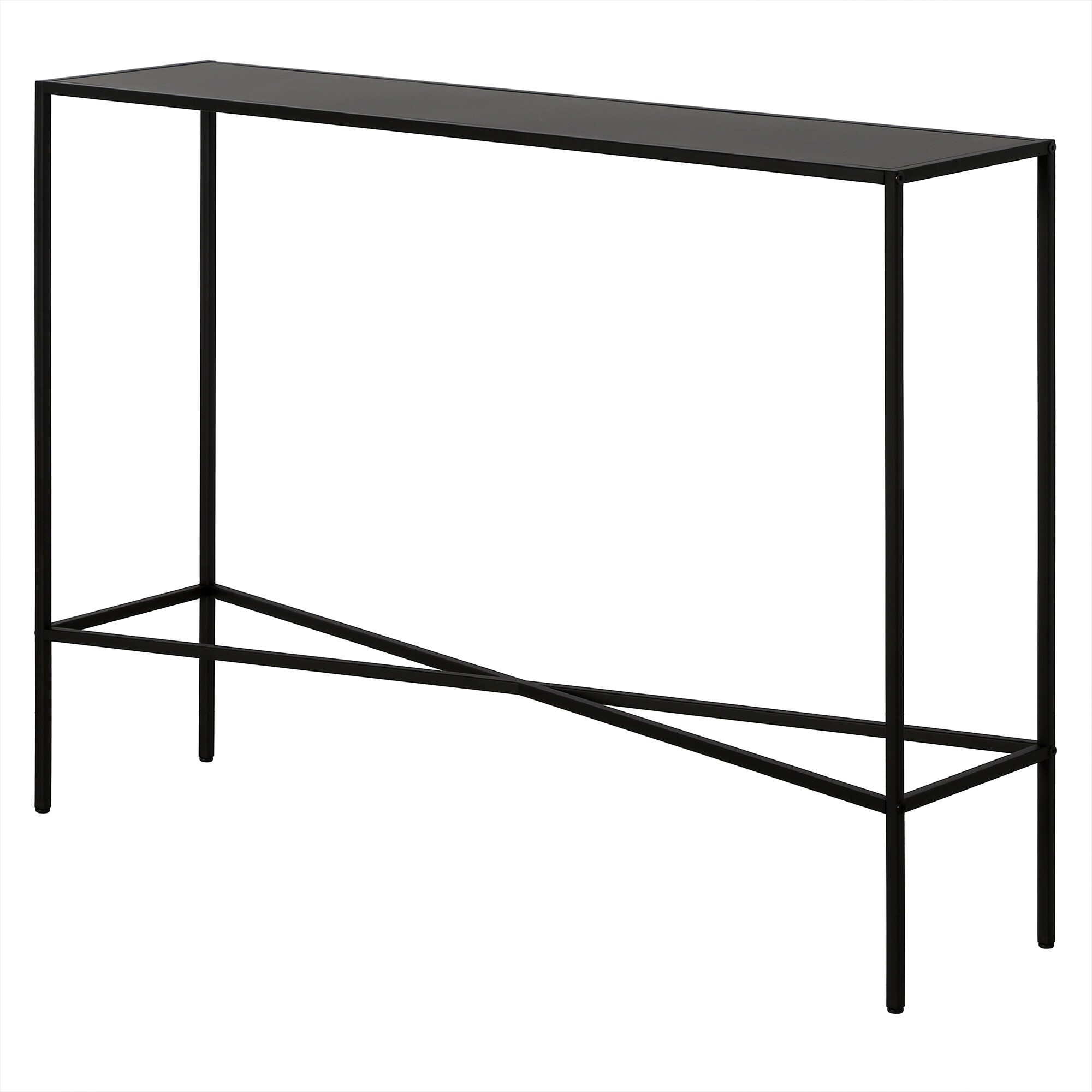 Henley 42" Blackened Bronze Metal and Glass Console Table