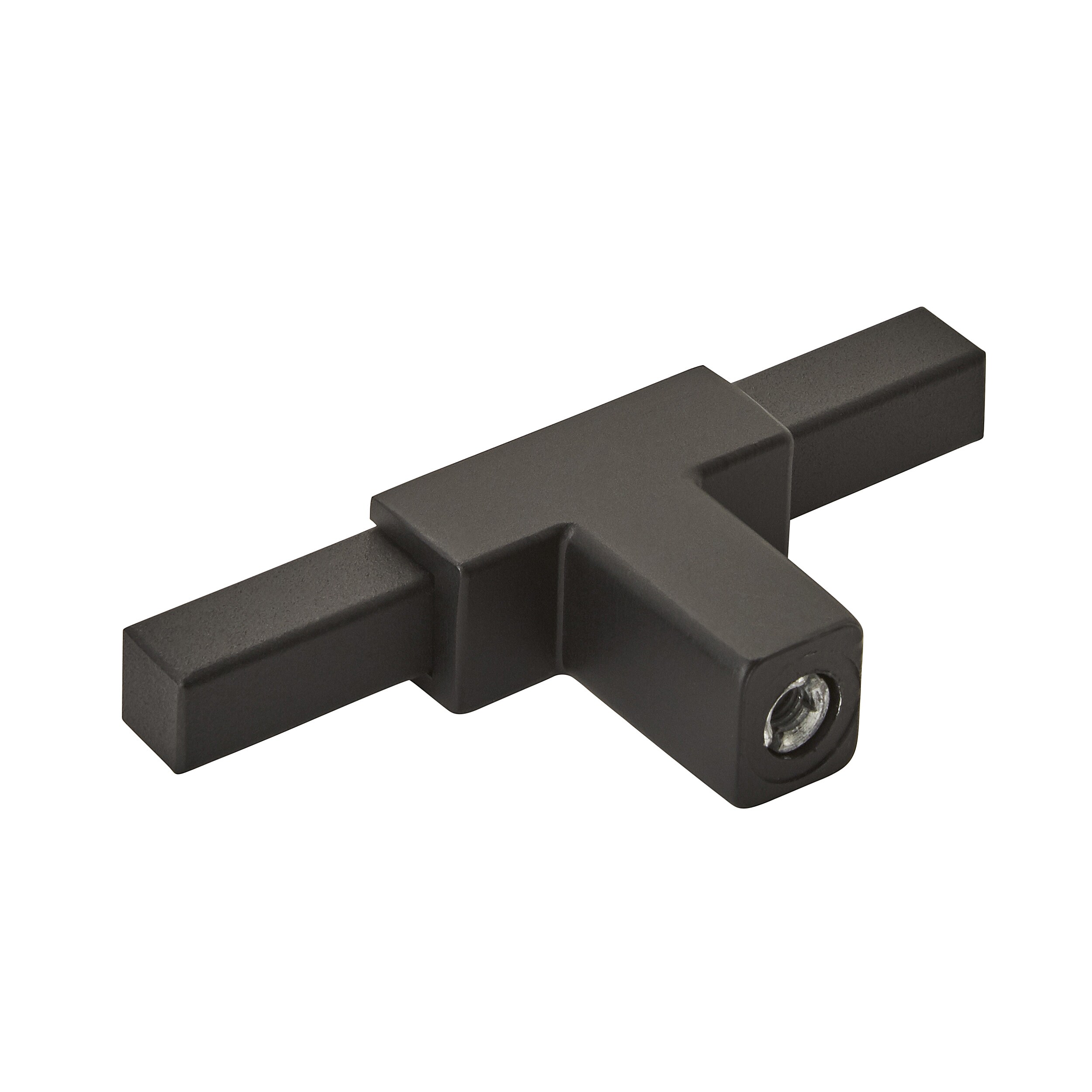 Matte Black Aluminum T-Handle Cabinet Knob with Mounting Hardware