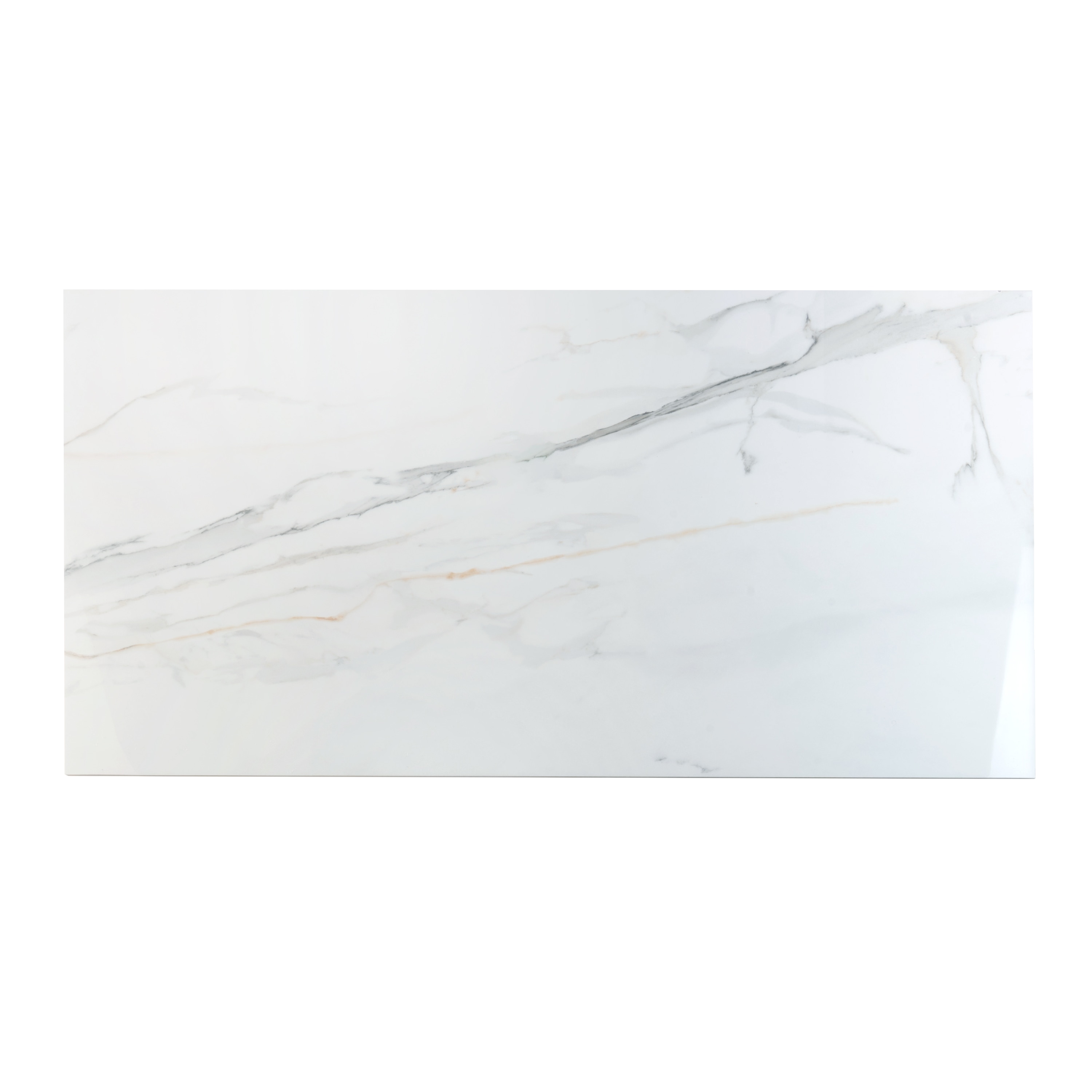 Apollo Tile IMPICALP2448 White 24-in x 48-in Polished Porcelain Marble look Standard Floor and Wall Tile ( 15.48-sq ft Carton