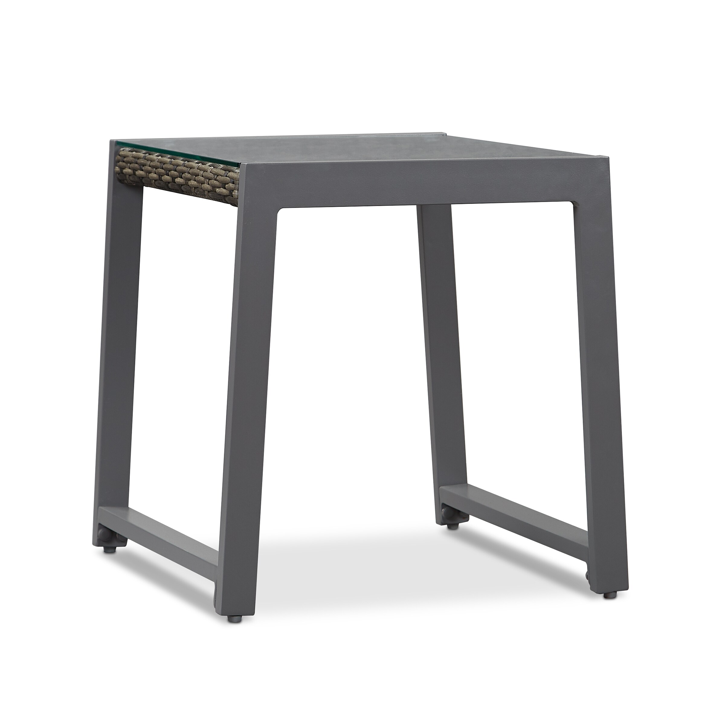 Real Flame 9706-GRY Calvin Square Wicker Outdoor End Table 19.375-in W x 20-in L