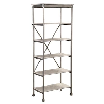 Home Styles Orleans Gray Metal 6 Shelf, Homestyles White 3 Tier Bookcase