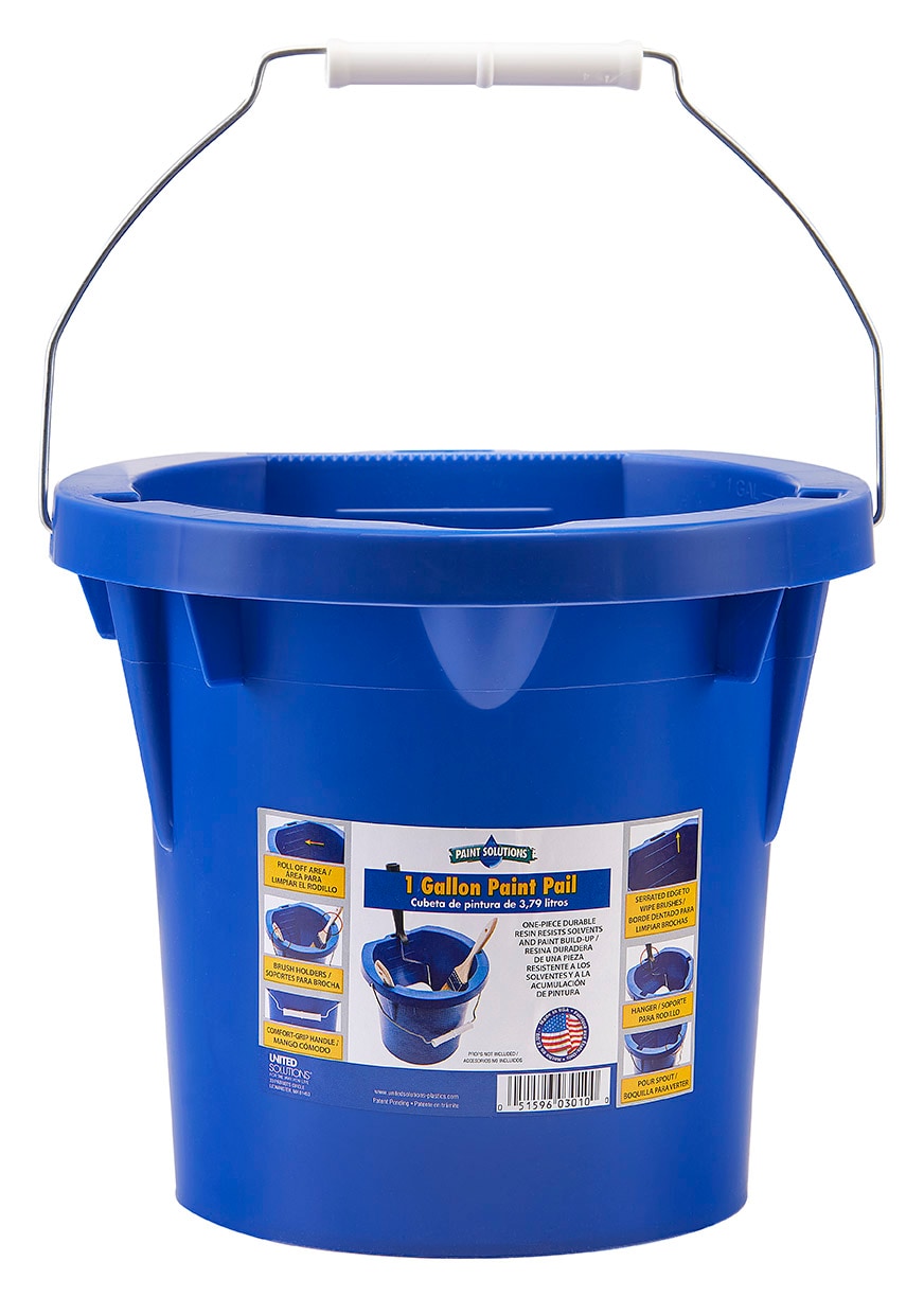1-Quart Plastic Paint Bucket (3 Pack) - Triple Lock Airtight Seal - Minimizes Skimming - Rust Proof - Odor & Chemical Resistant - 32 fl oz 1990
