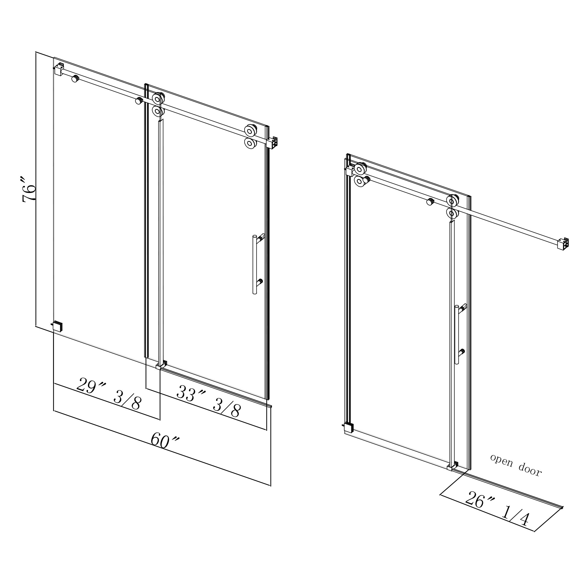 WELLFOR CV-SS04-6076BR Shower-Doors - View #8