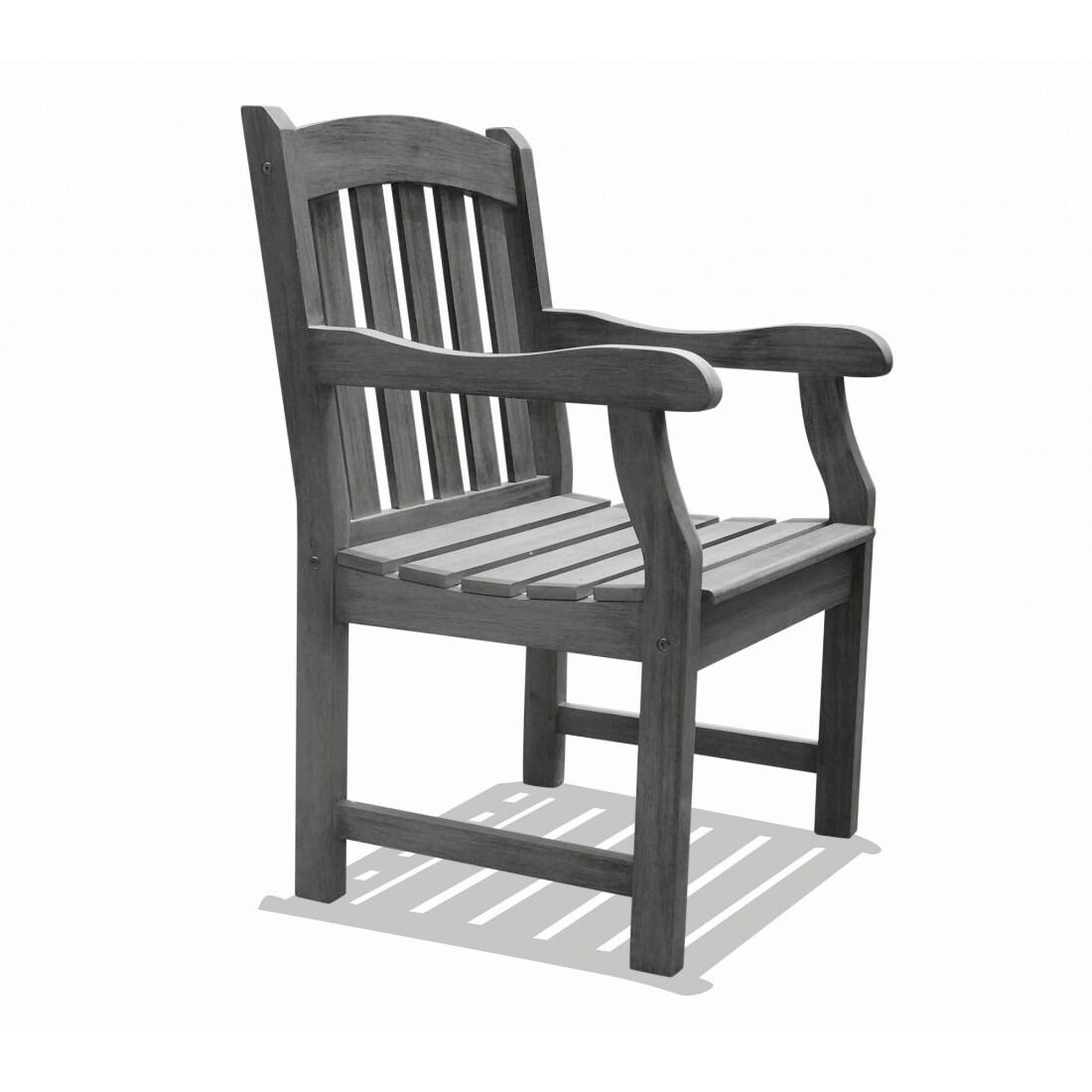 HomeRoots 4000390001 Gray Wood Frame Stationary Balcony Chair with Solid Seat