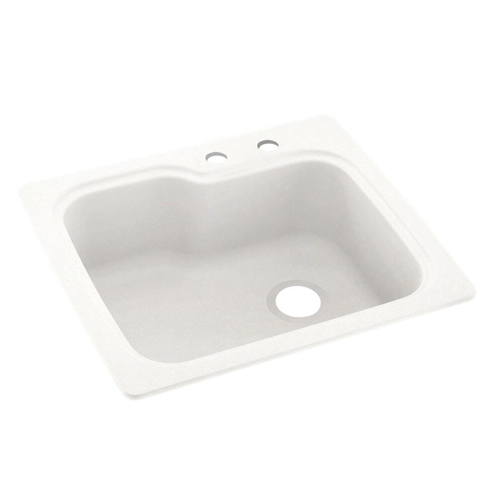 Swanstone Drop-In 25-in x 22-in Tahiti Ivory Composite Single Bowl 2 ...