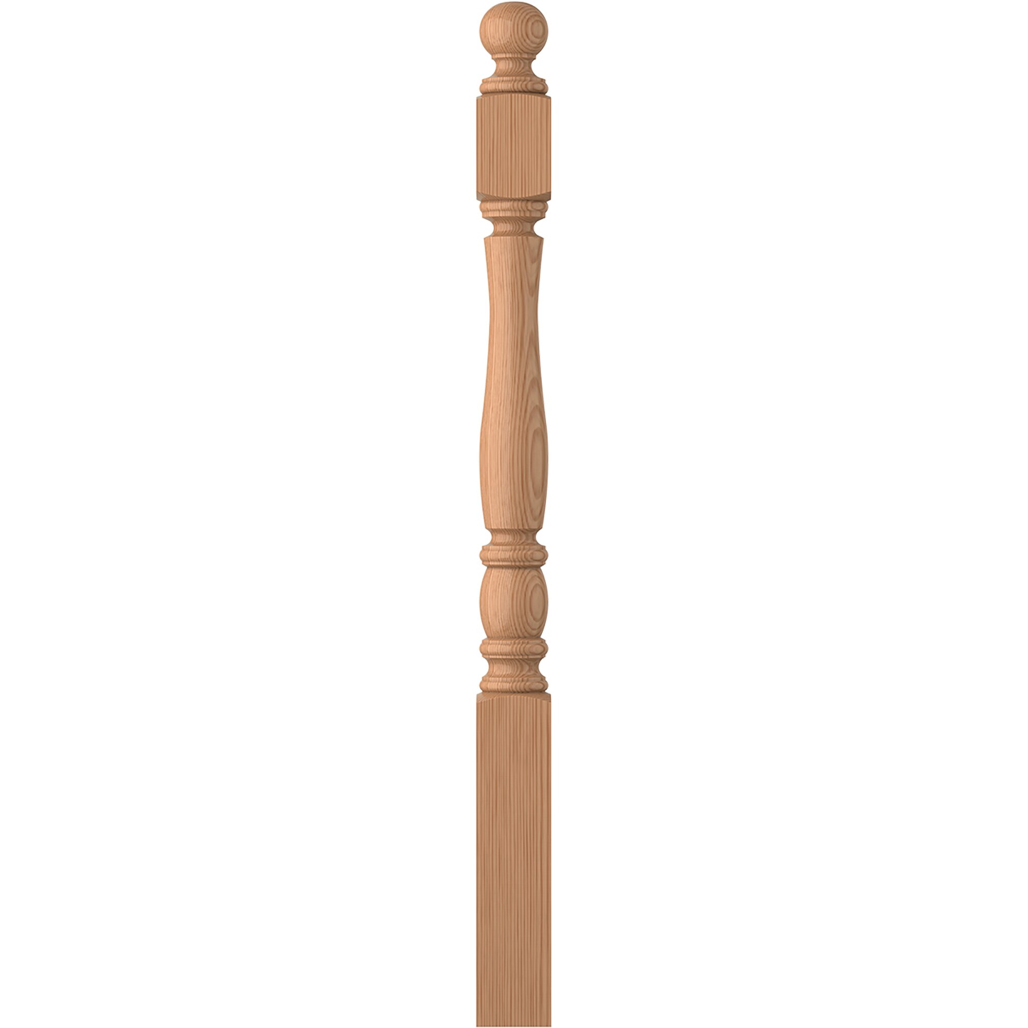 L.J. Smith Stair Systems LJP-3340BT-AL Briarcliffe 3.5-in x 47.75-in Unfinished Alder Starting Stair Newel Post