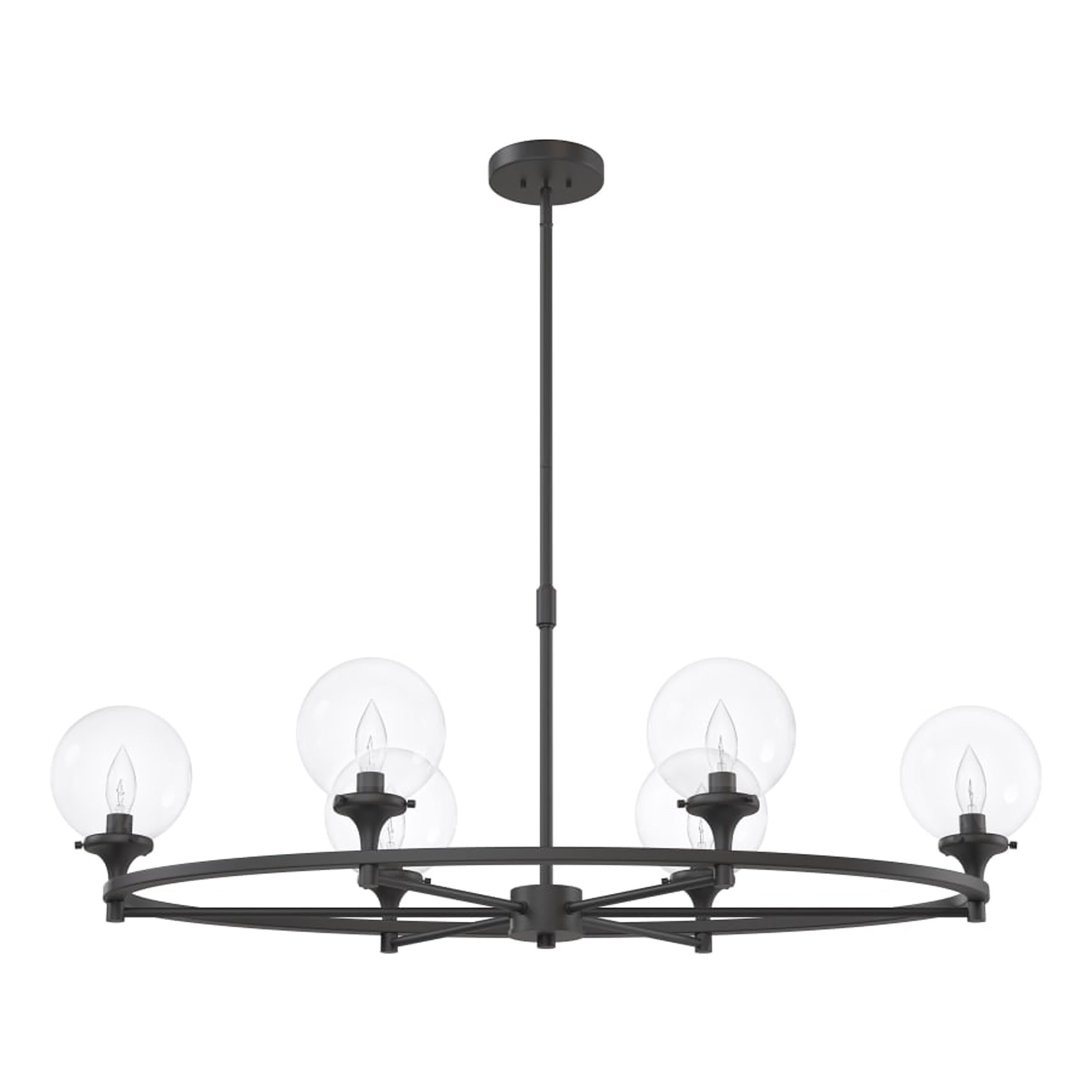 Signature Hardware 482692 Alfaro 6-Light Matte Black Transitional Dry rated Chandelier