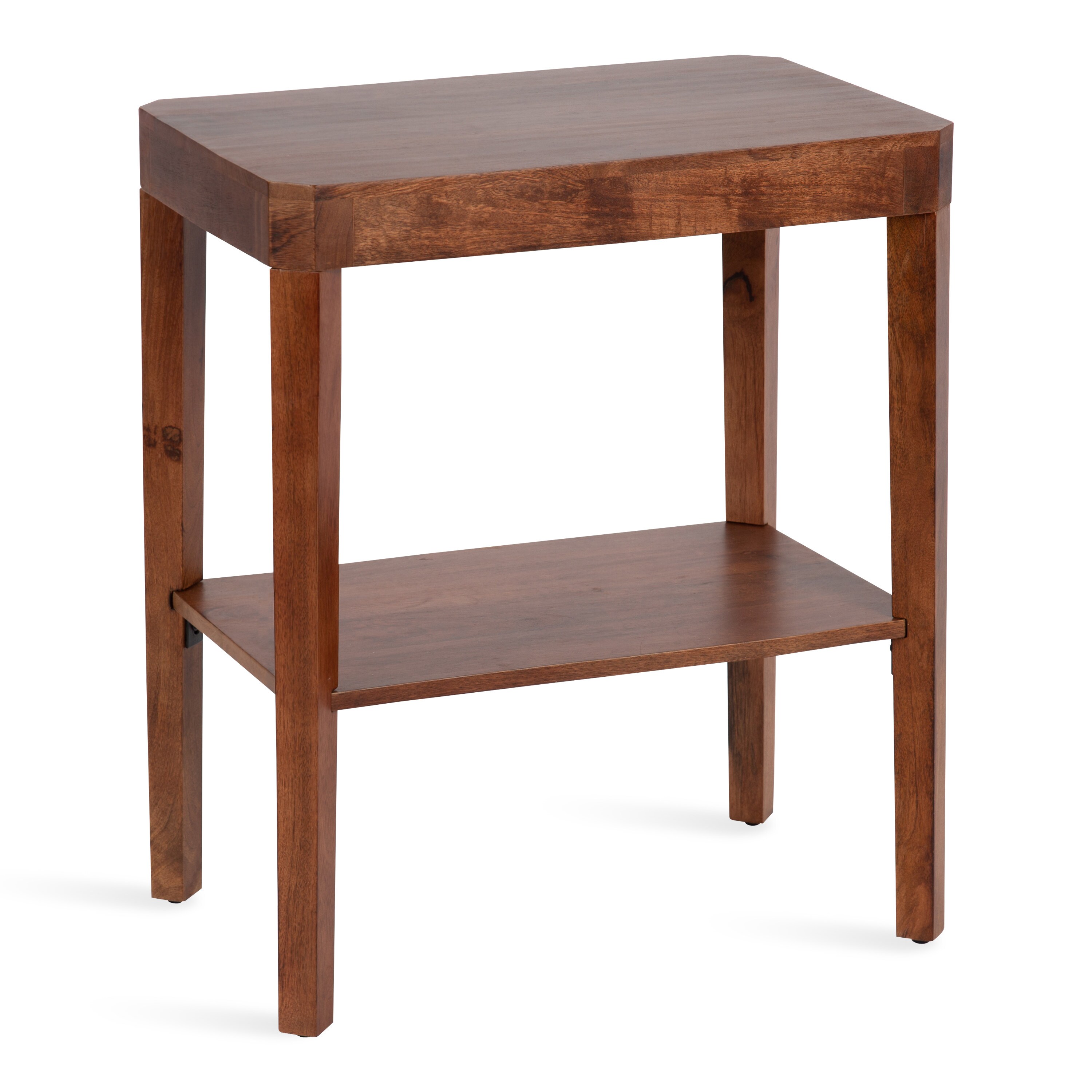 Kate and Laurel 219879 Talcott 22-Inches W x 26-Inches H Walnut Brown Wood Rectangular Midcentury End Table Assembly Required