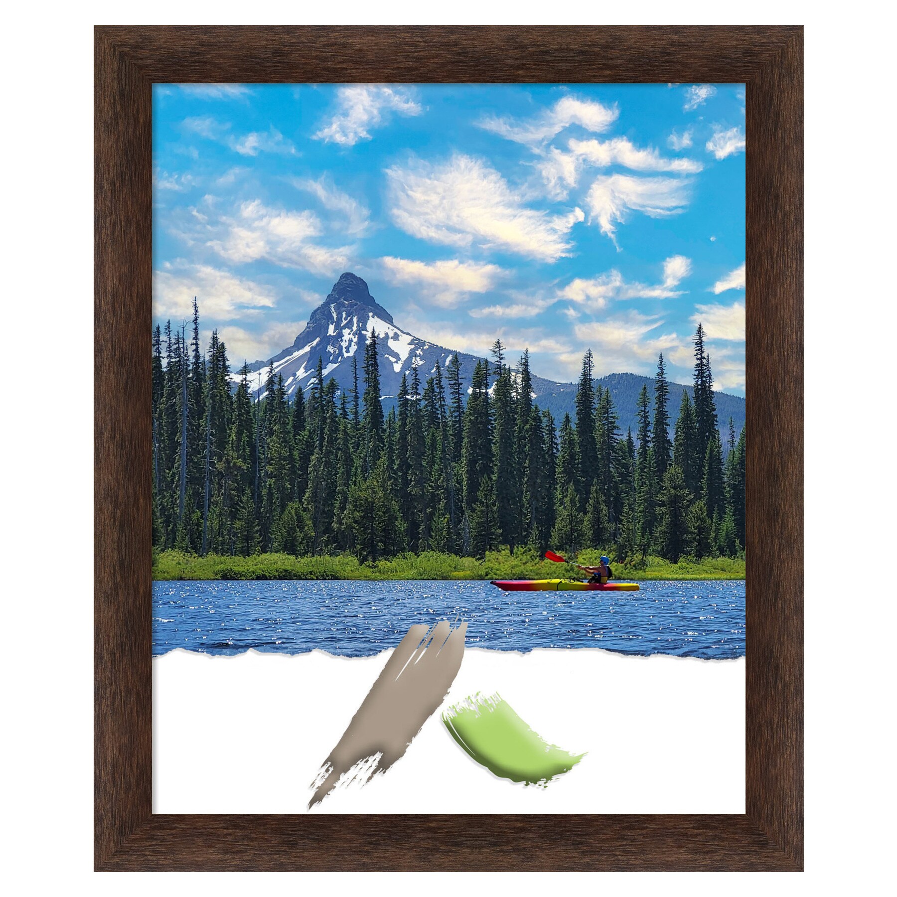 Warm Walnut Narrow Wood Picture Frame 18"x22"