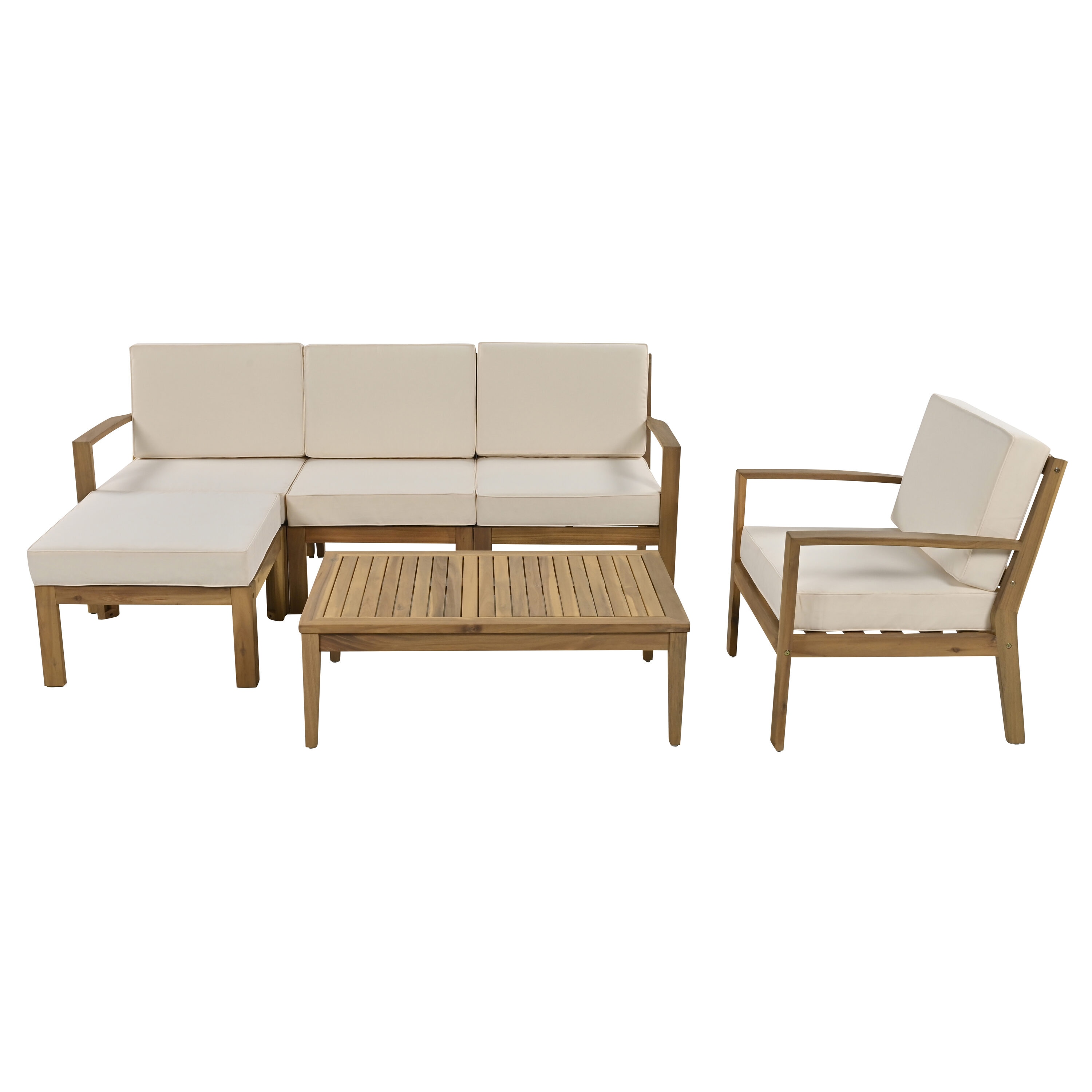 Bayfeve BFTM-6A-PCS 6 -Piece Patio Conversation Set with Off-white Cushions