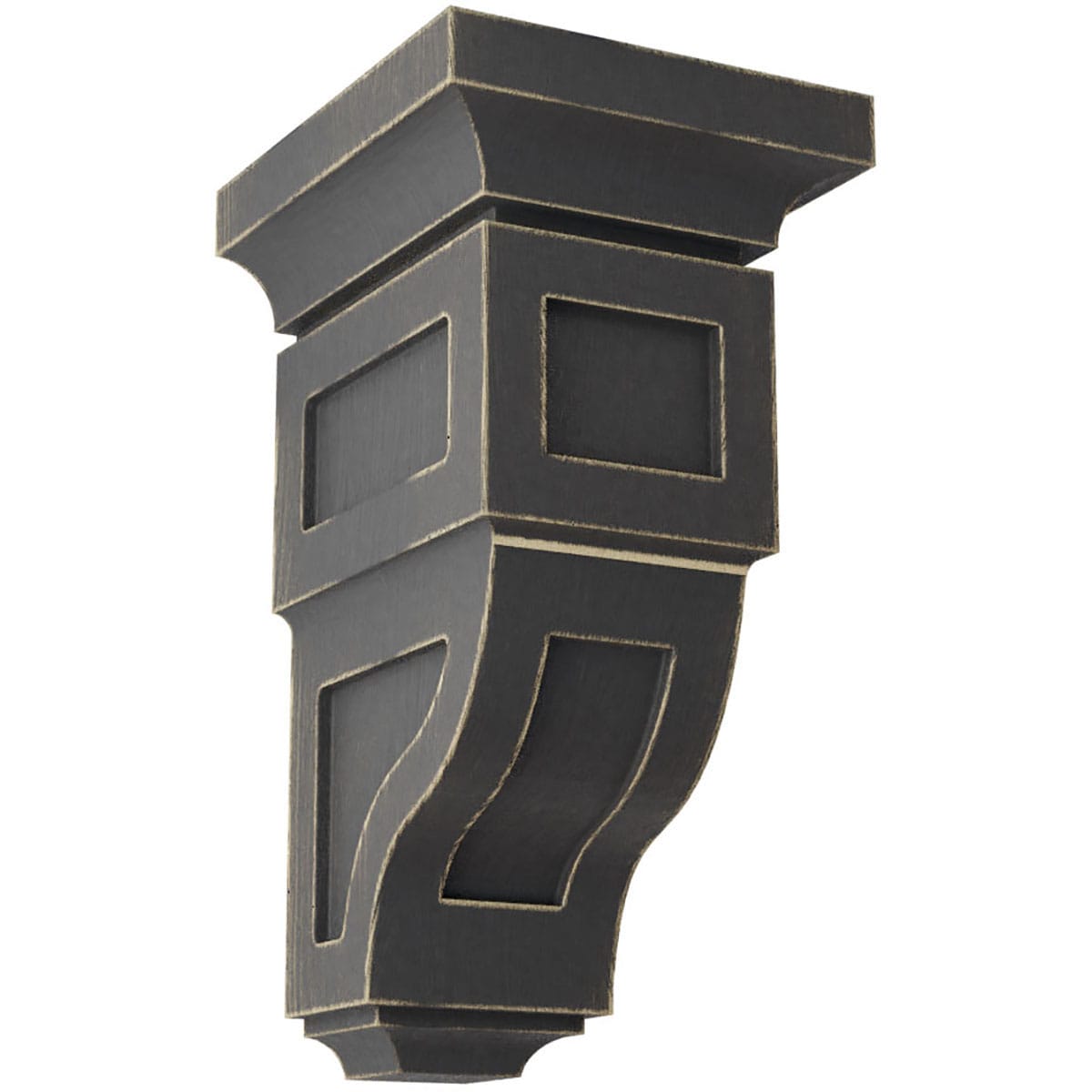 Black Rubberwood Vintage Architectural Corbel, 8" Height