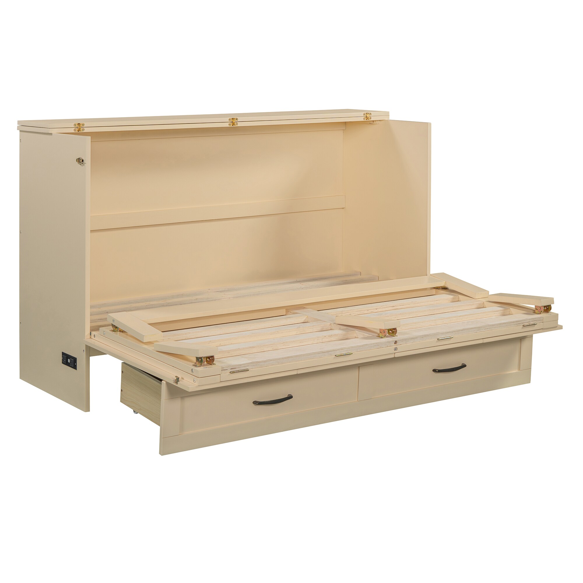 Qualler FSUMLK010G Wood Queen Wood Murphy Bed with Storage